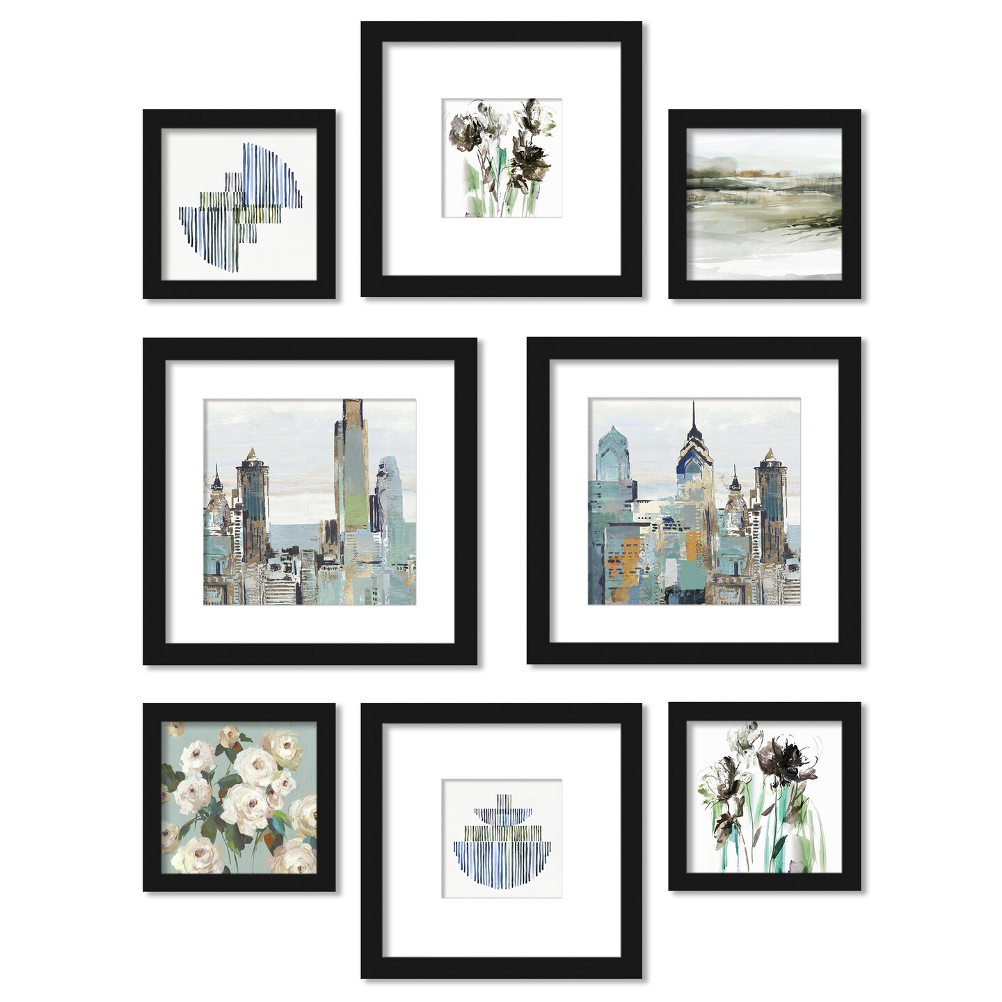 Americanflat New York City In Bloom 8 Piece Framed Gallery Wall Art Set