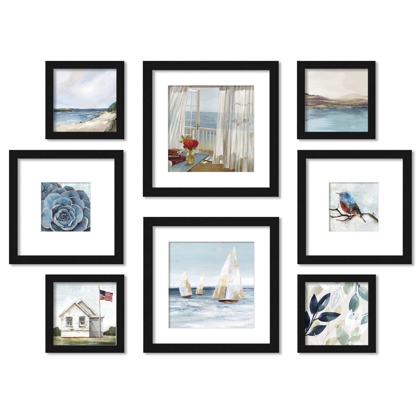 Americanflat Out to Sea 8 Piece Framed Gallery Wall Art Set