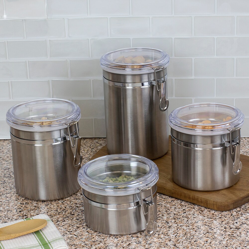 Home Basics 4 Piece Stainless Steel Canister Set Kitchen Storage Michaels