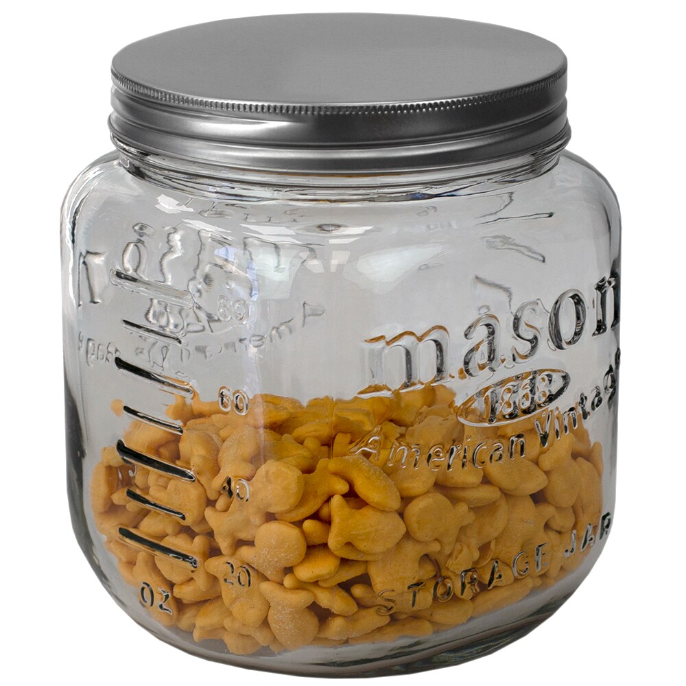 Home Basics 90 oz. Medium Mason Glass Canister, Clear