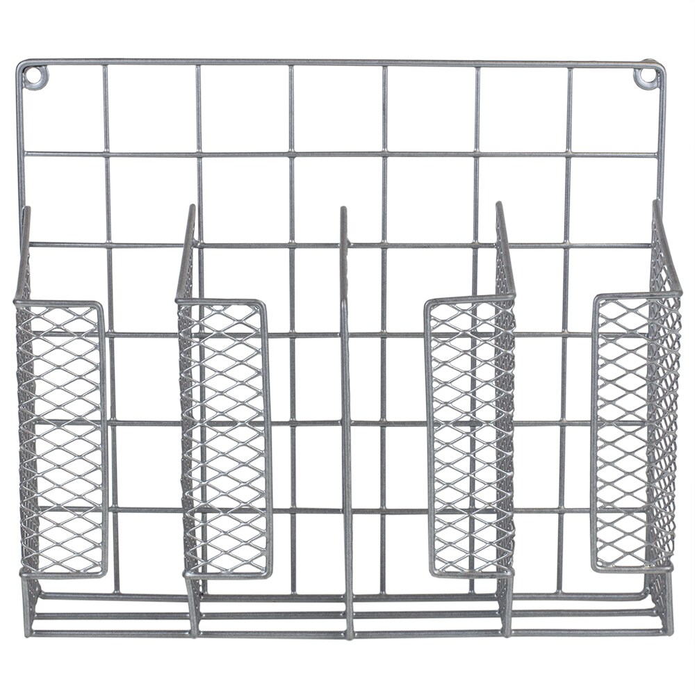 Home Basics Over the Cabinet Vinyl Coated Steel Wrap Organizer, Silver