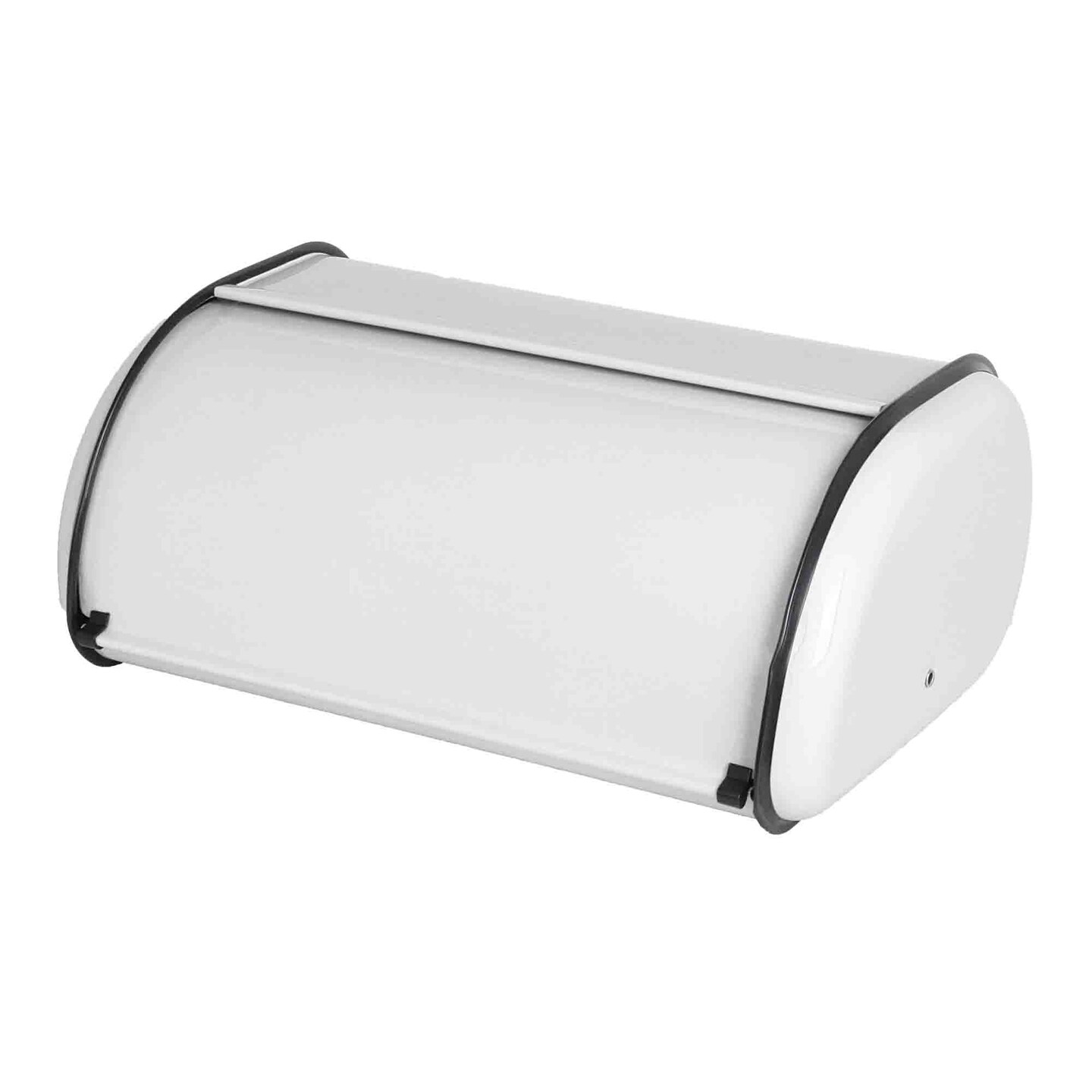 Home Basics Roll-Top Lid Steel Bread Box, White
