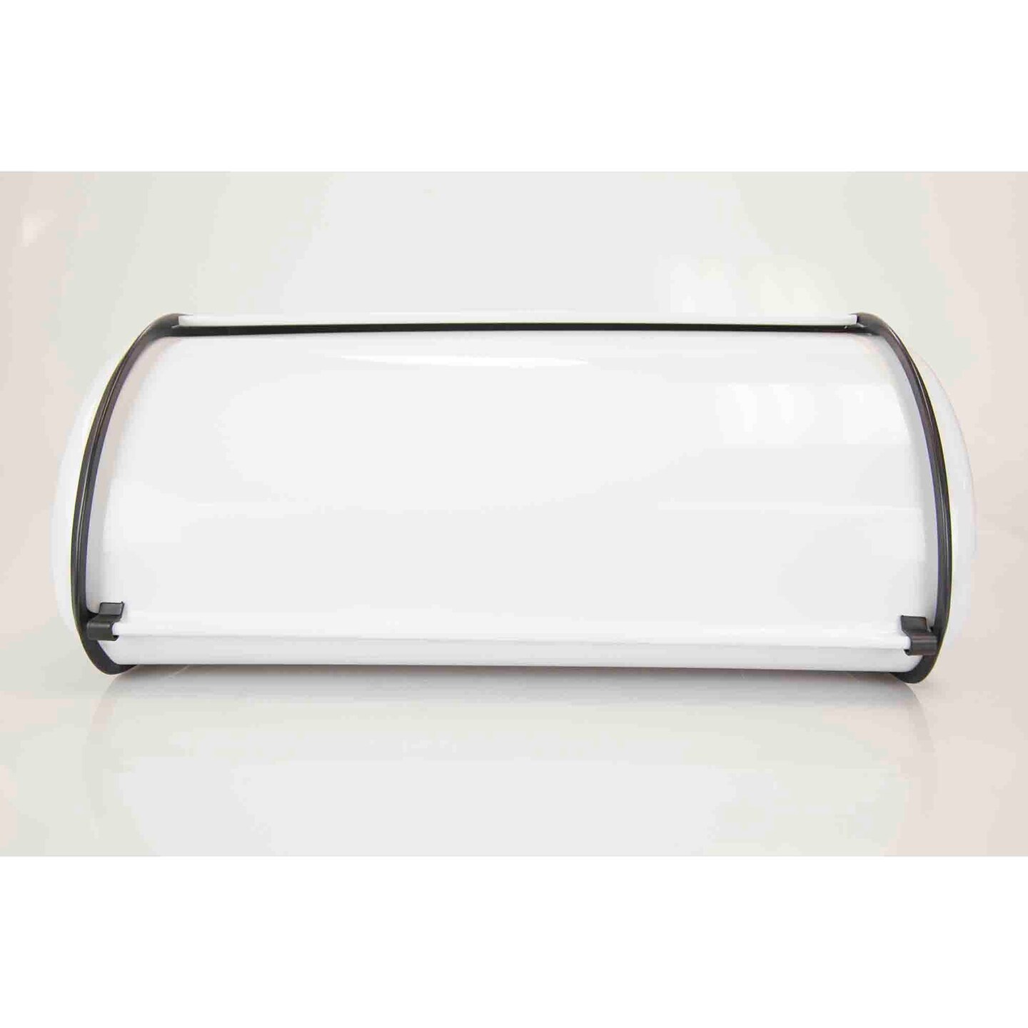 Home Basics Roll-Top Lid Steel Bread Box, White