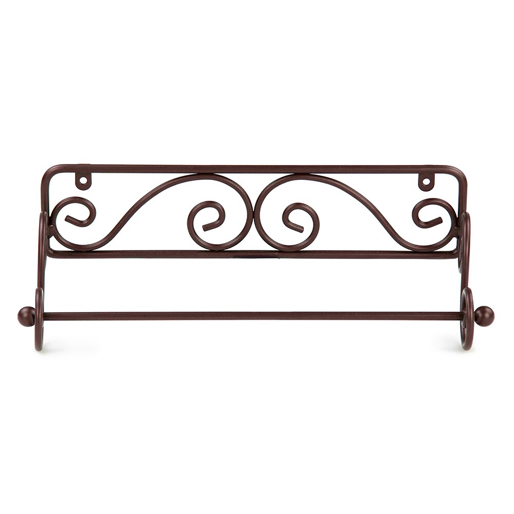 Home Basics Scroll Collection Steel Wall Mounted Paper Towel Holder, Bronze