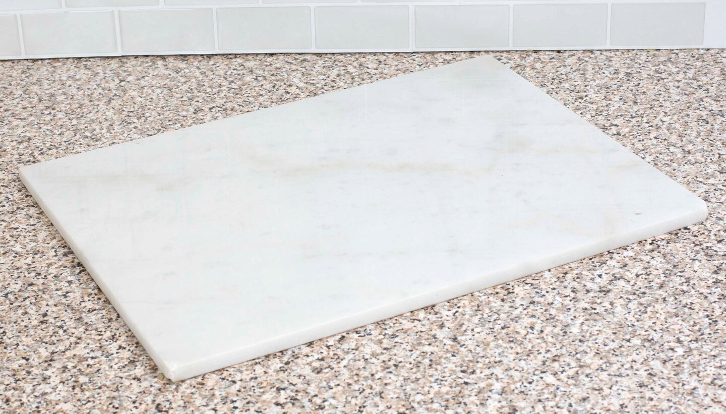 Home Basics 12&#x22; x 16&#x22; Marble Cutting Board, White