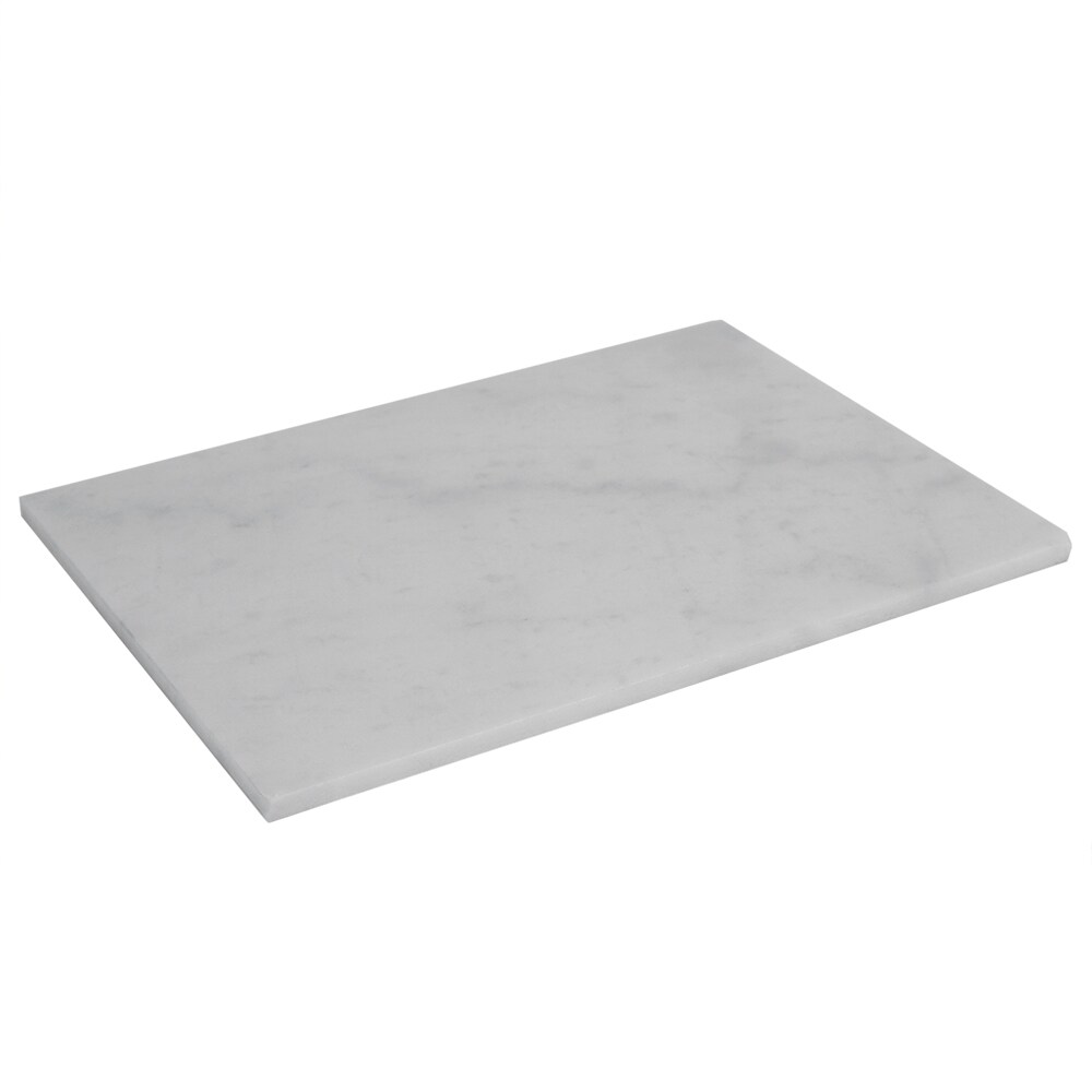 Home Basics 12&#x22; x 16&#x22; Marble Cutting Board, White