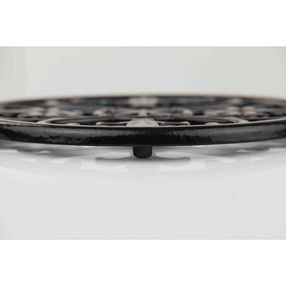 Home Basics Cast Iron Fleur De Lis Trivet, Black