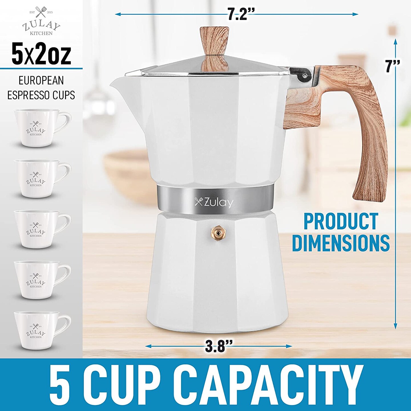 Zulay Moka Pot, 5.5 Cup