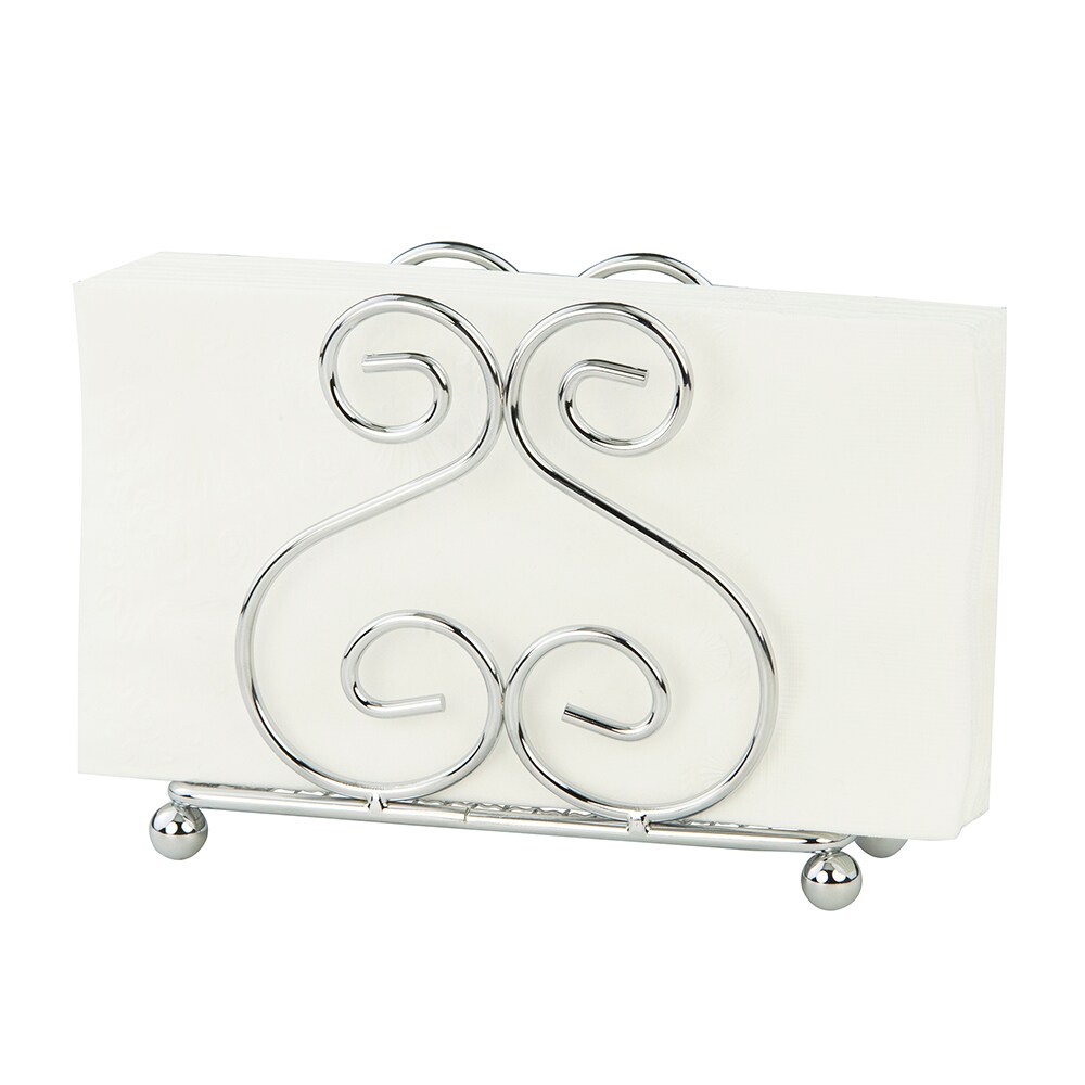 Home Basics Scroll Collection Chrome Plated Steel Napkin Holder