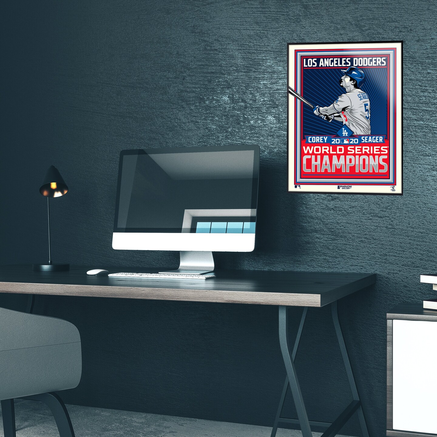 Phenom Gallery Los Angeles Dodgers Corey Seager 2020 World Series Champs 18&#x22; x 24&#x22; Deluxe Framed Serigraph