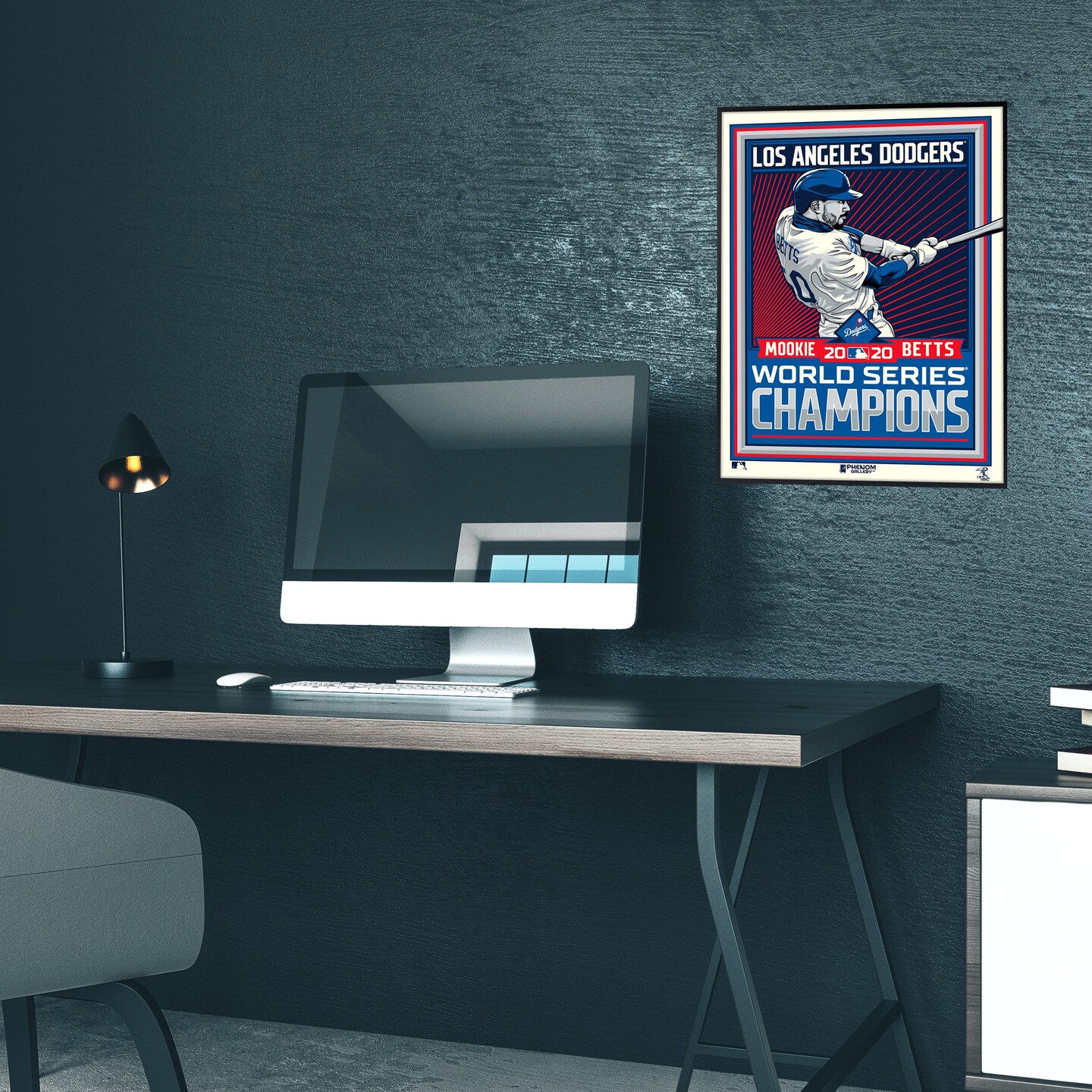 Phenom Gallery Los Angeles Dodgers Mookie Betts 2020 World Series Champs 18" x 24" Deluxe Framed Serigraph