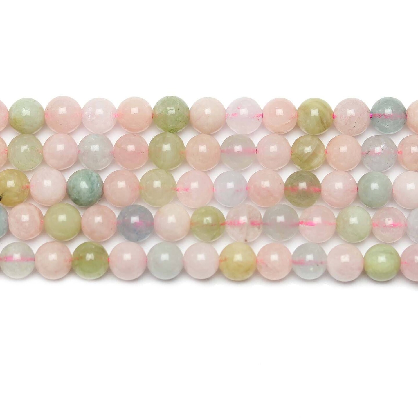 Natural Morganite Polished 6mm Round Beads | Natural Stone, Shell ...