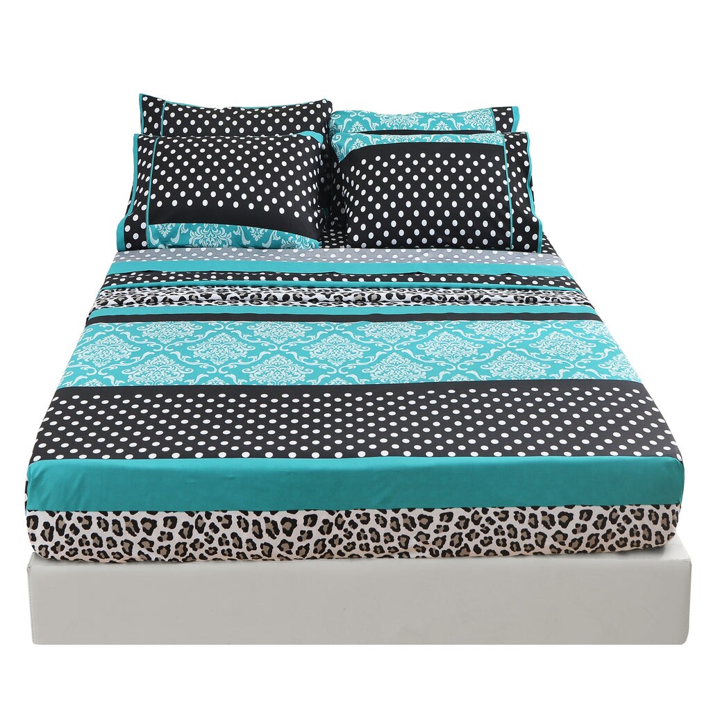 American Home Collection Patchwork Bedding Sheets & Pillowcases Set