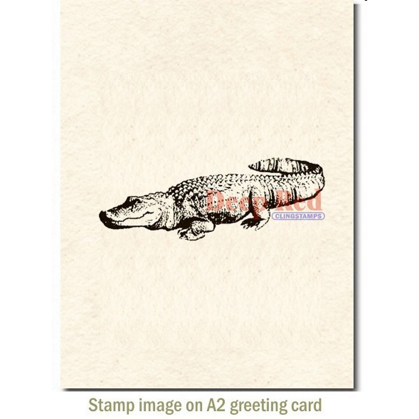 Deep Red Stamps Alligator Rubber Cling Stamp 3.25 x 1.25 inches