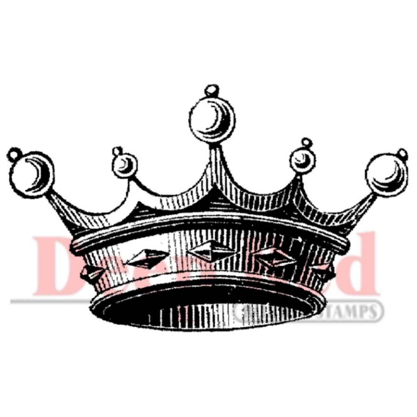 Deep Red Stamps Crown for Royalty Rubber Cling Stamp 2.6 x 1.4 inches ...