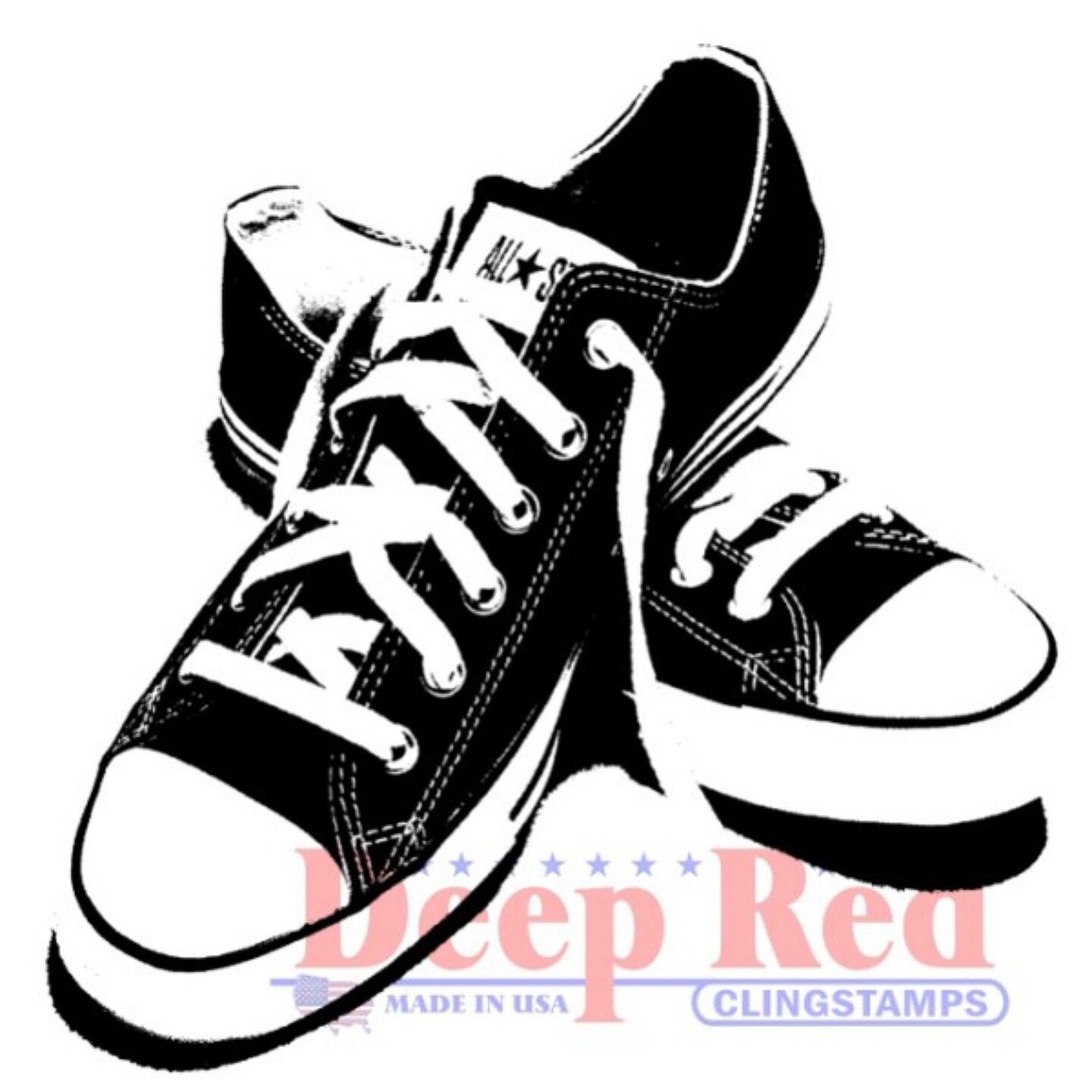 Deep Red Stamps All Star Sneakers Rubber Cling Stamp 2 x 2 inches
