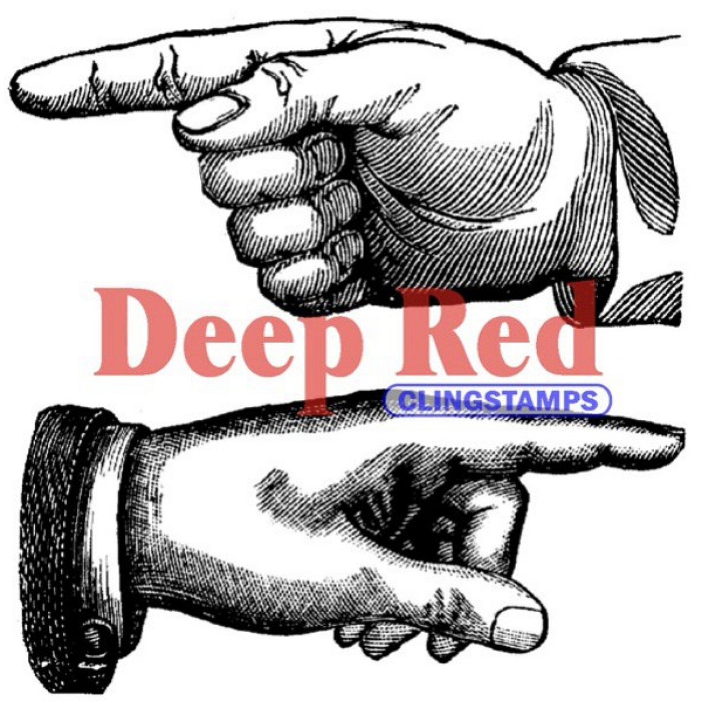 Deep Red Stamps Point the Way Rubber Cling Stamp 2.1 x 2.1 inches