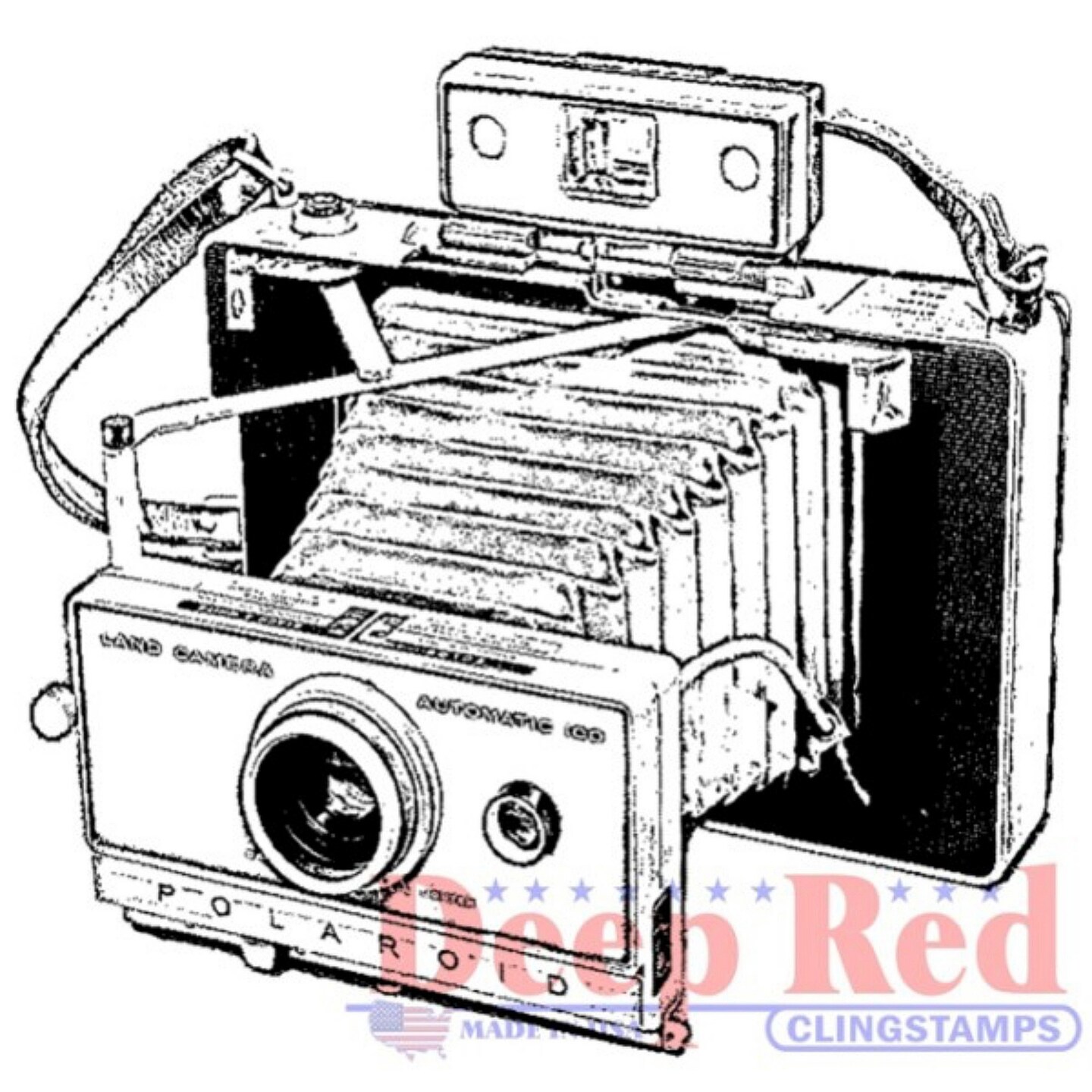 Deep Red Stamps Polaroid Camera Rubber Cling Stamp 2.1 x 2.1 inches