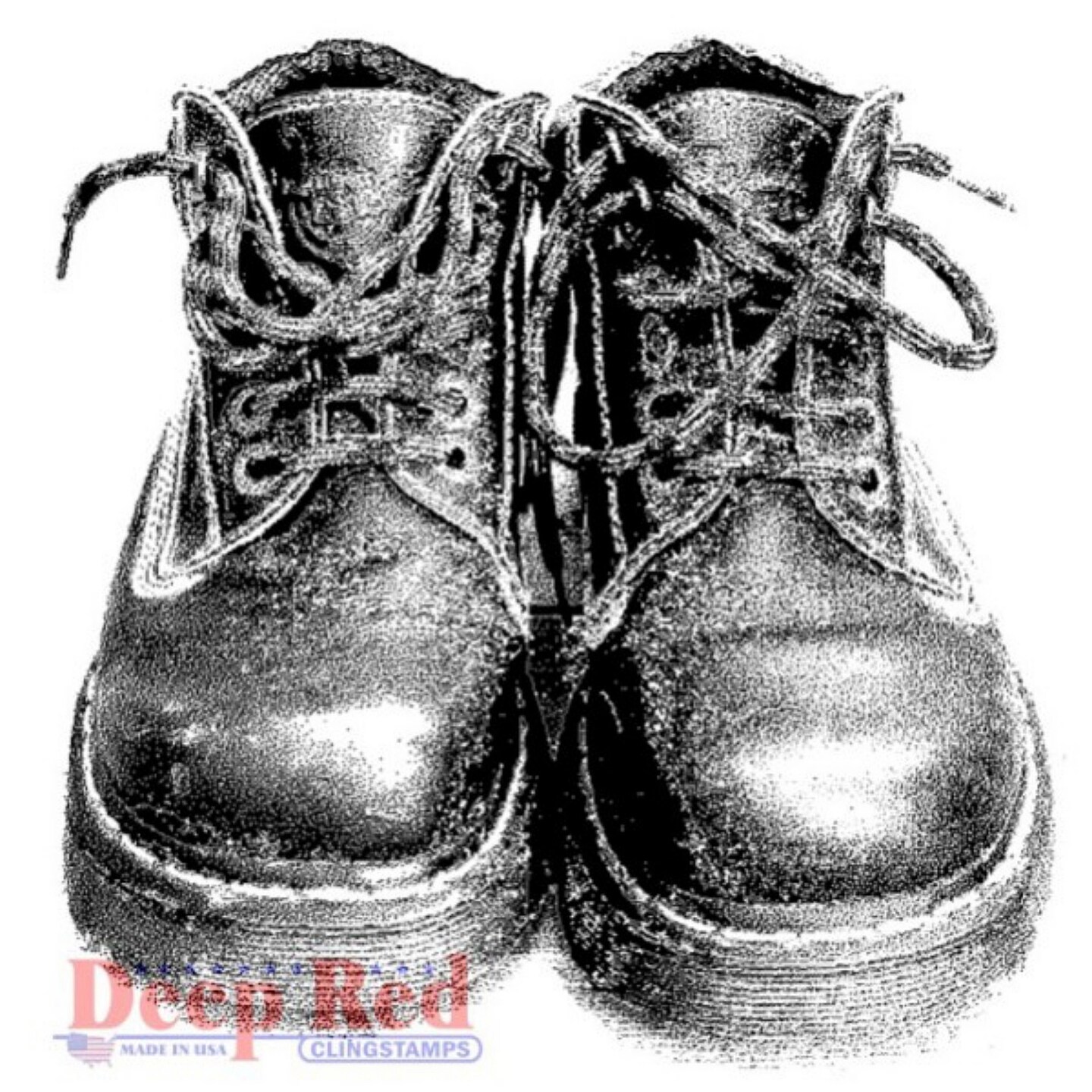 Deep Red Stamps Doc Martens Boots Rubber Cling Stamp 2 x 2.1 inches