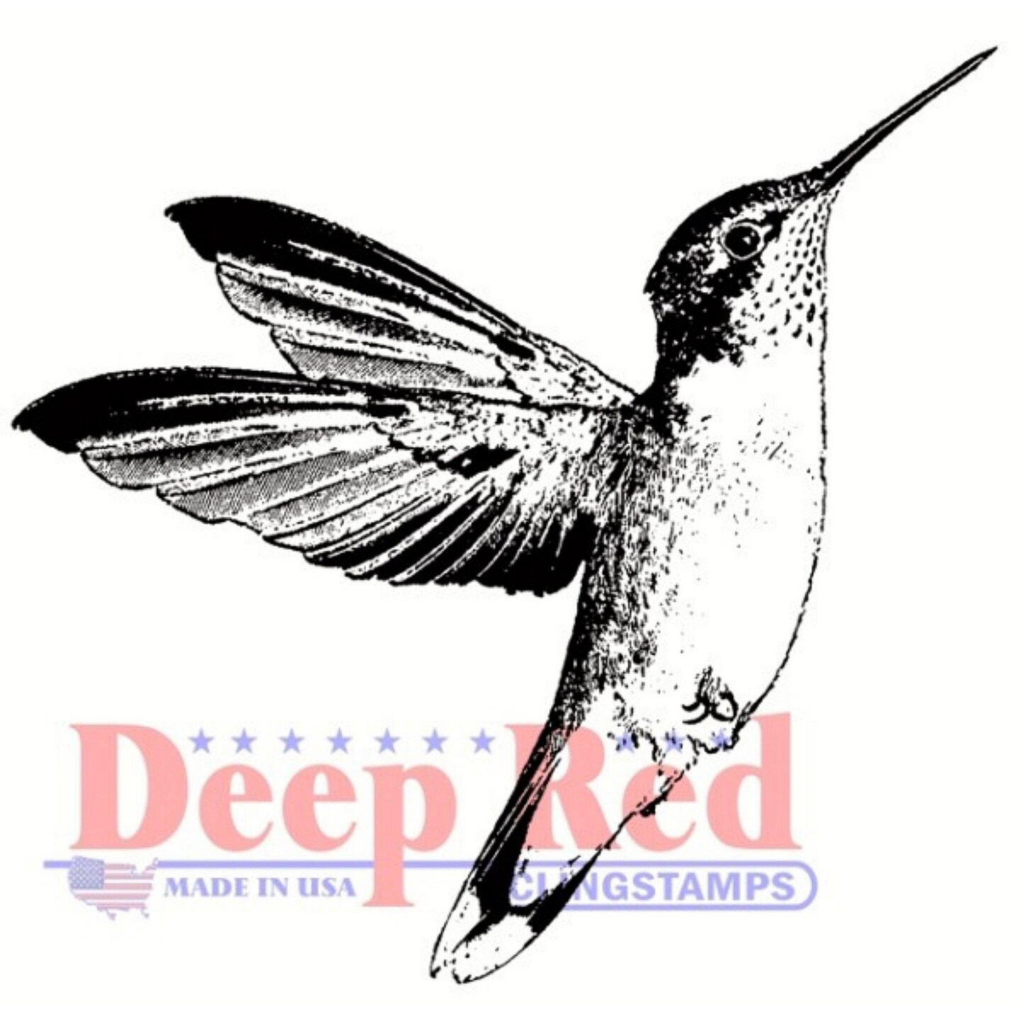 Deep Red Stamps Hummingbird Rubber Cling Stamp 2 x 1.75 inches