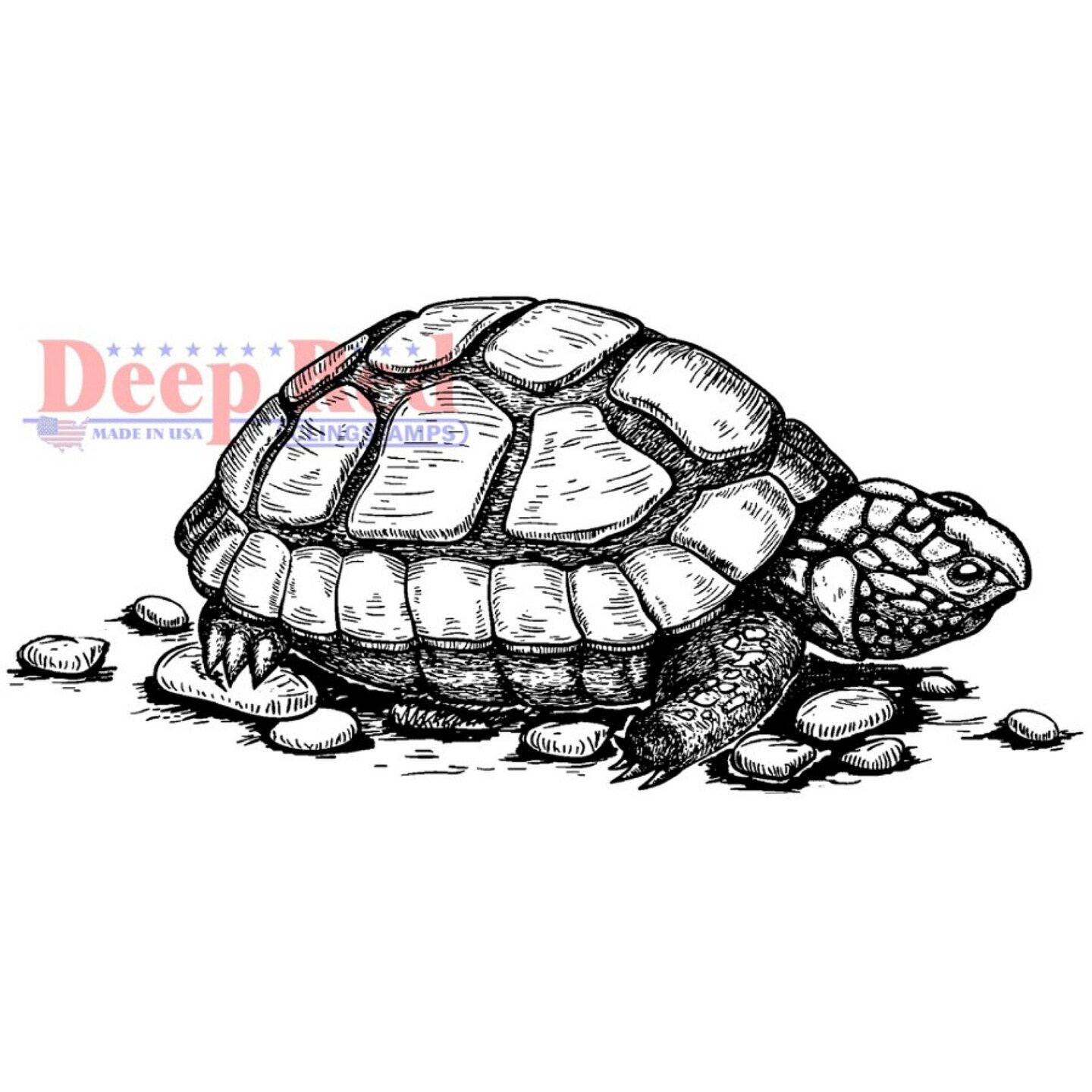 Deep Red Stamps Tortoise Rubber Cling Stamp 3.2 x 1.5 inches