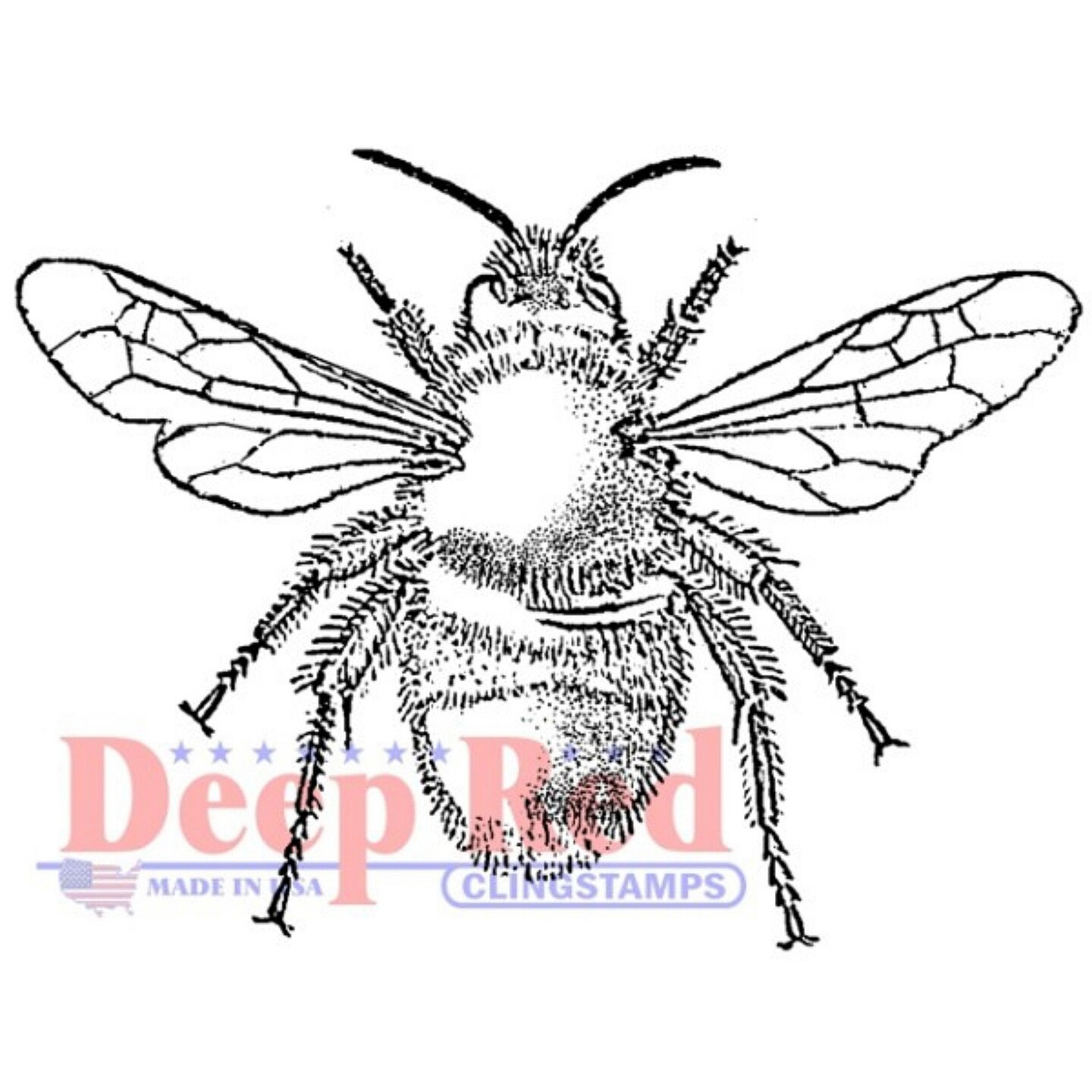 Deep Red Stamps Bumblebee Rubber Cling Stamp 2.1 x 1.7 inches