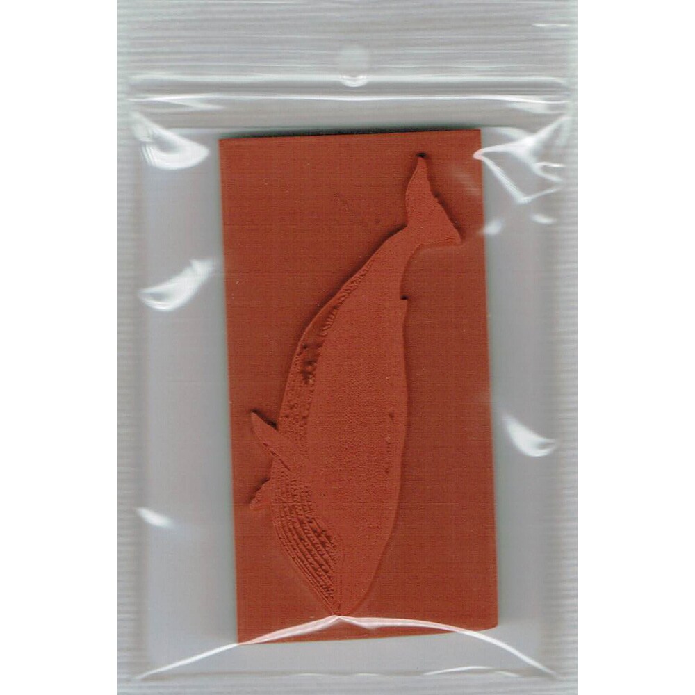 Deep Red Stamps Whale Rubber Cling Stamp 1.5 x 3.2 inches