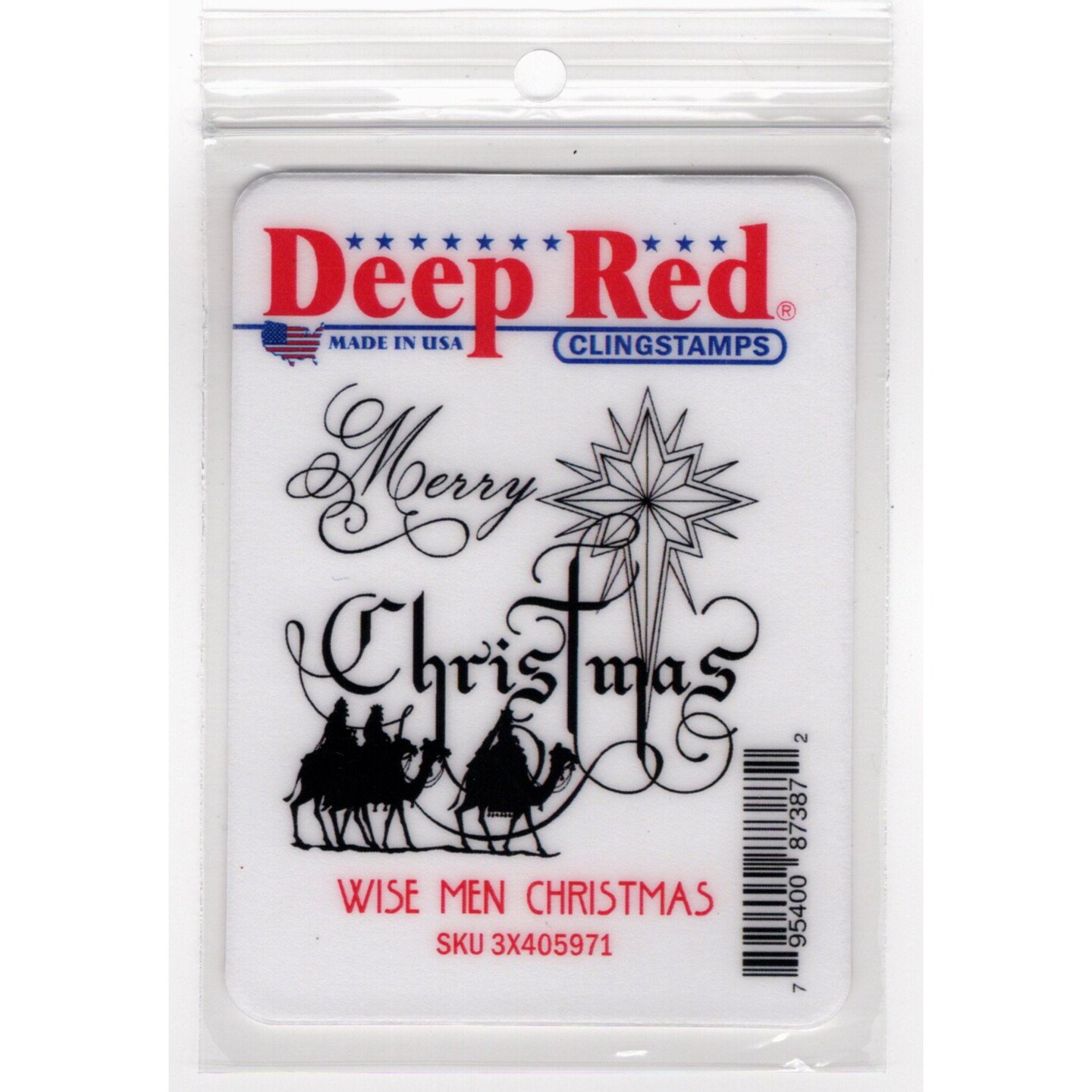 Deep Red Stamps Wise Men Christmas Rubber Cling Stamp 2.1 x 2 inches