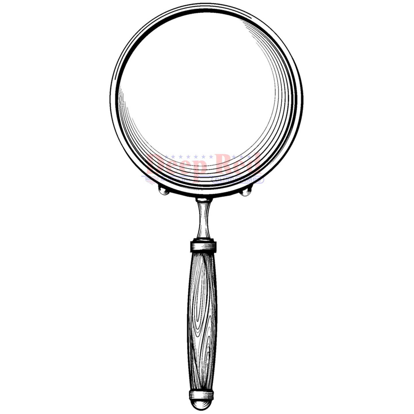 Deep Red Stamps Magnifying Glass Rubber Cling Stamp 3.2 x 1.5 inches