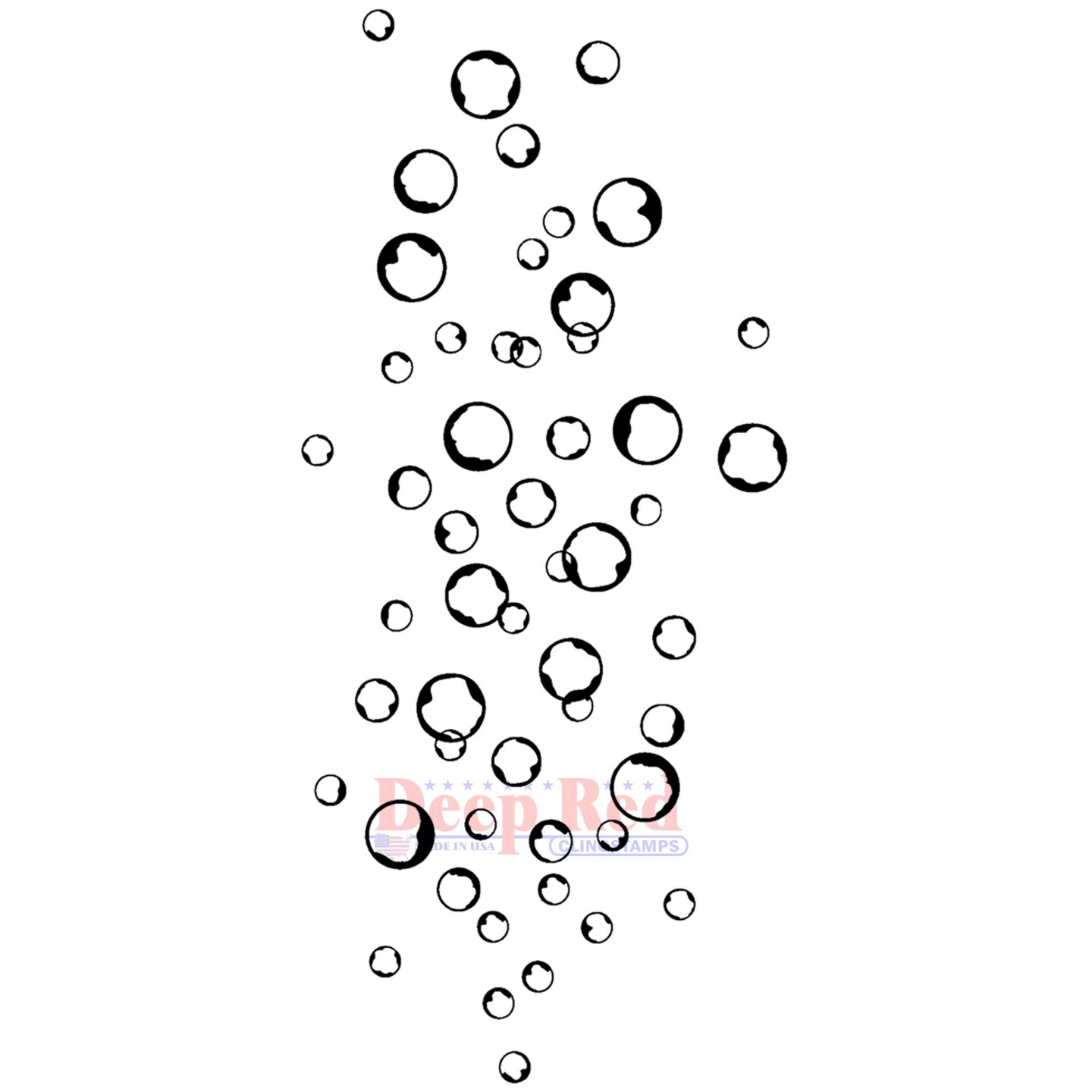 Deep Red Stamps Fizzy Bubbles Rubber Cling Stamp 1.6 x 3.3 inches