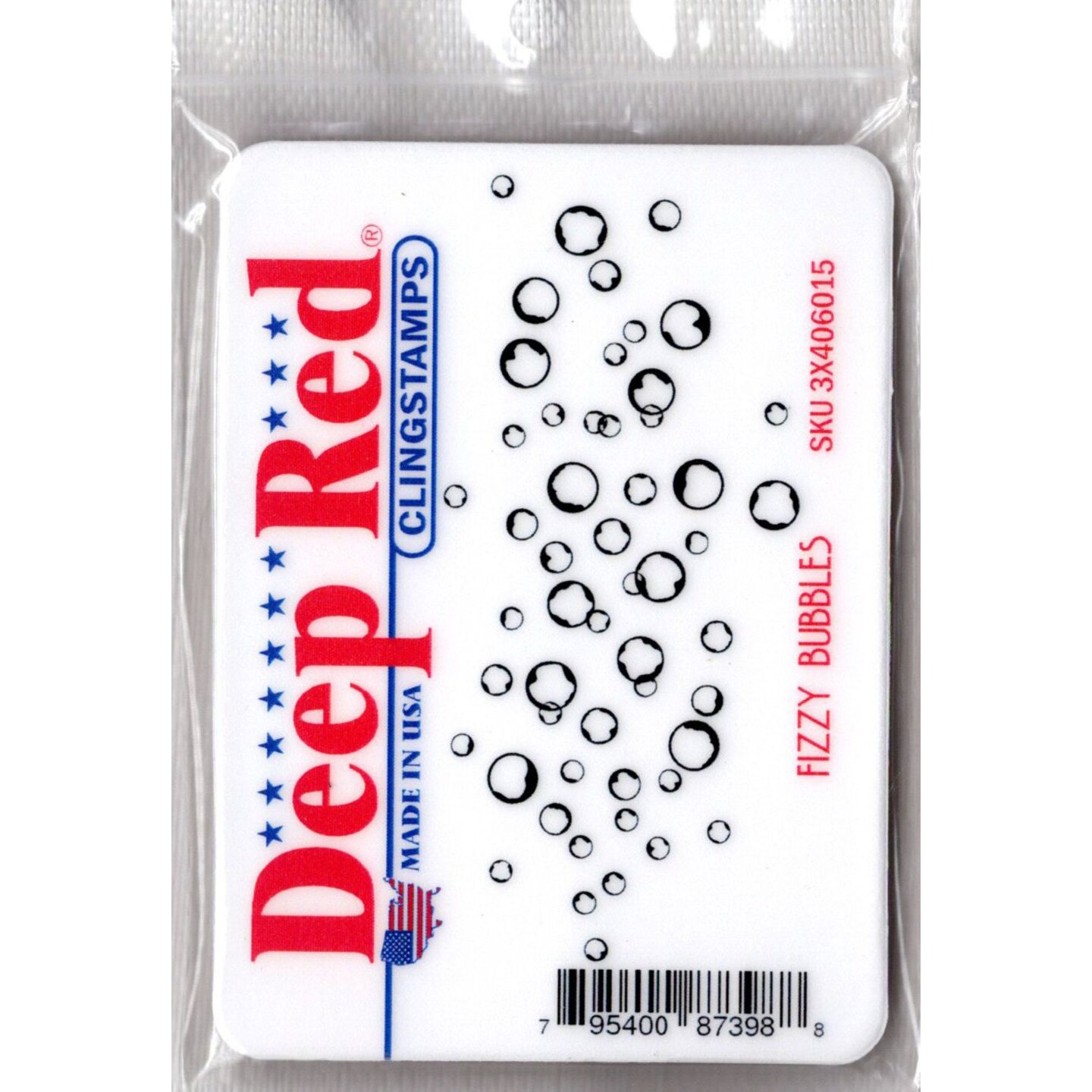 Deep Red Stamps Fizzy Bubbles Rubber Cling Stamp 1.6 x 3.3 inches