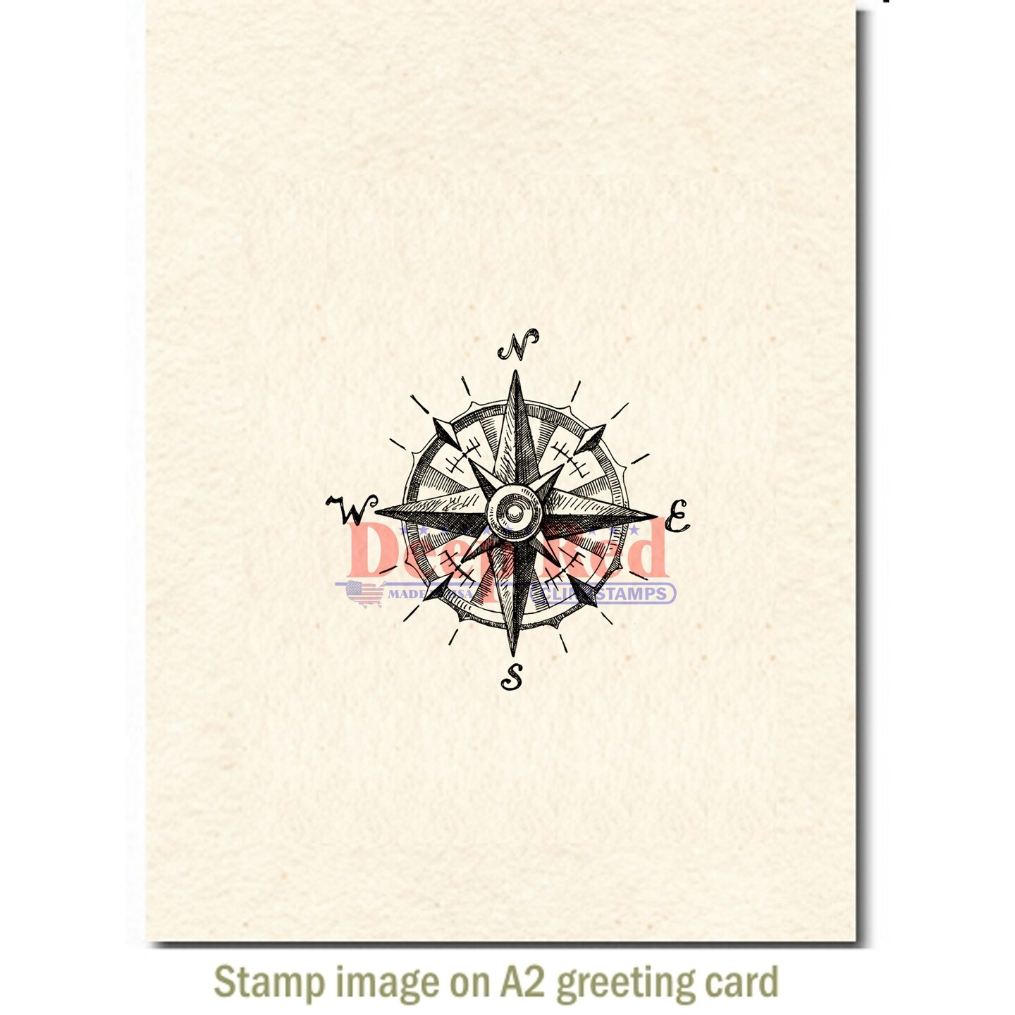 Deep Red Stamps Nautical Compass Rubber Cling Stamp 2.2 x 2.2 inches