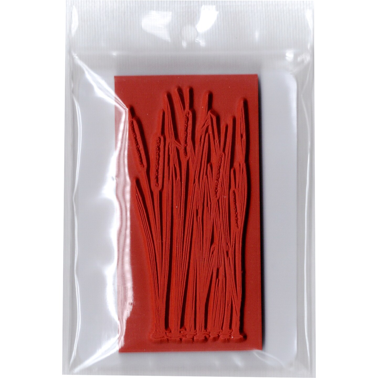 Deep Red Stamps Cattails Rubber Cling Stamp 1.5 x 3.2 inches