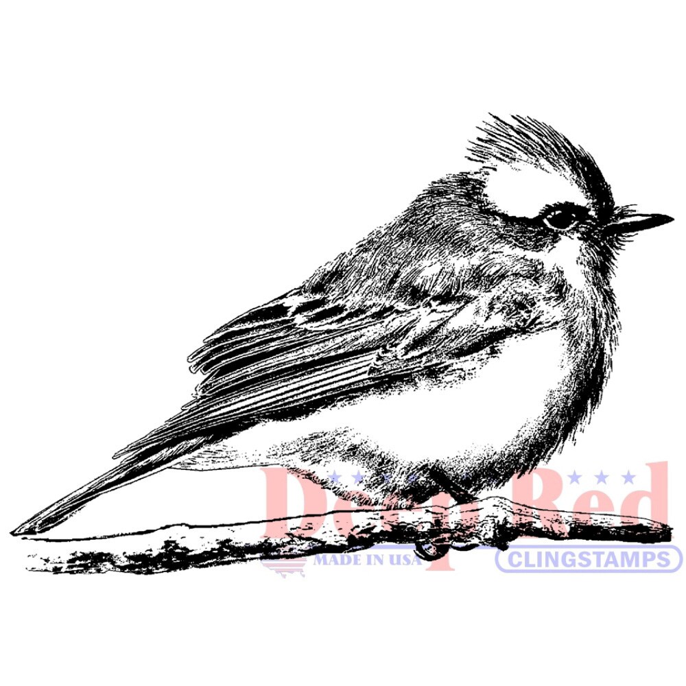 Deep Red Stamps Vermilion Flycatcher Rubber Cling Stamp 3 x 2.1 inches