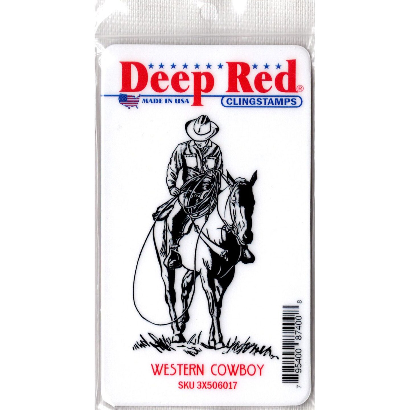 Deep Red Stamps Western Cowboy Rubber Cling Stamp 2 x 3.3 inches ...