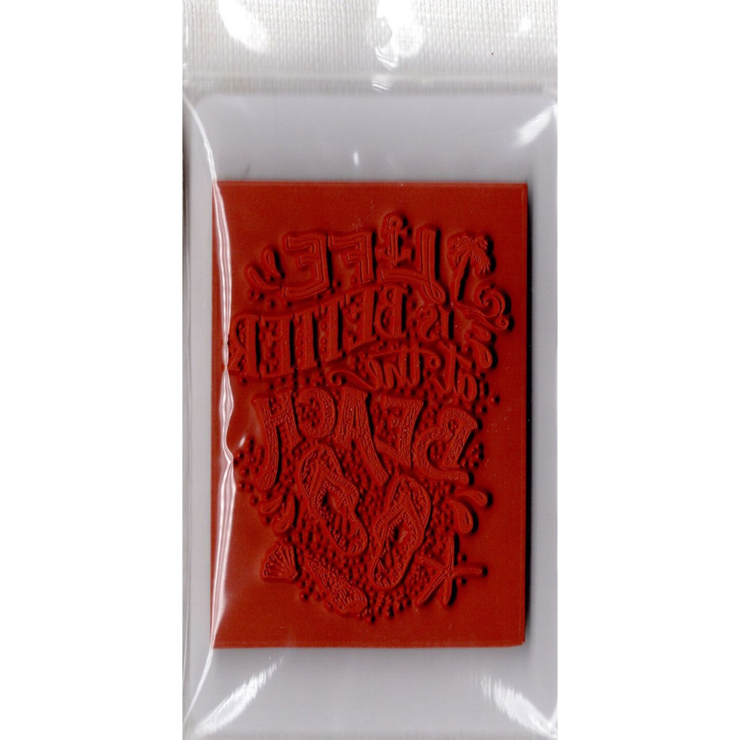 Deep Red Stamps Life at the Beach Rubber Cling Stamp 2.2 x 3.2 inches