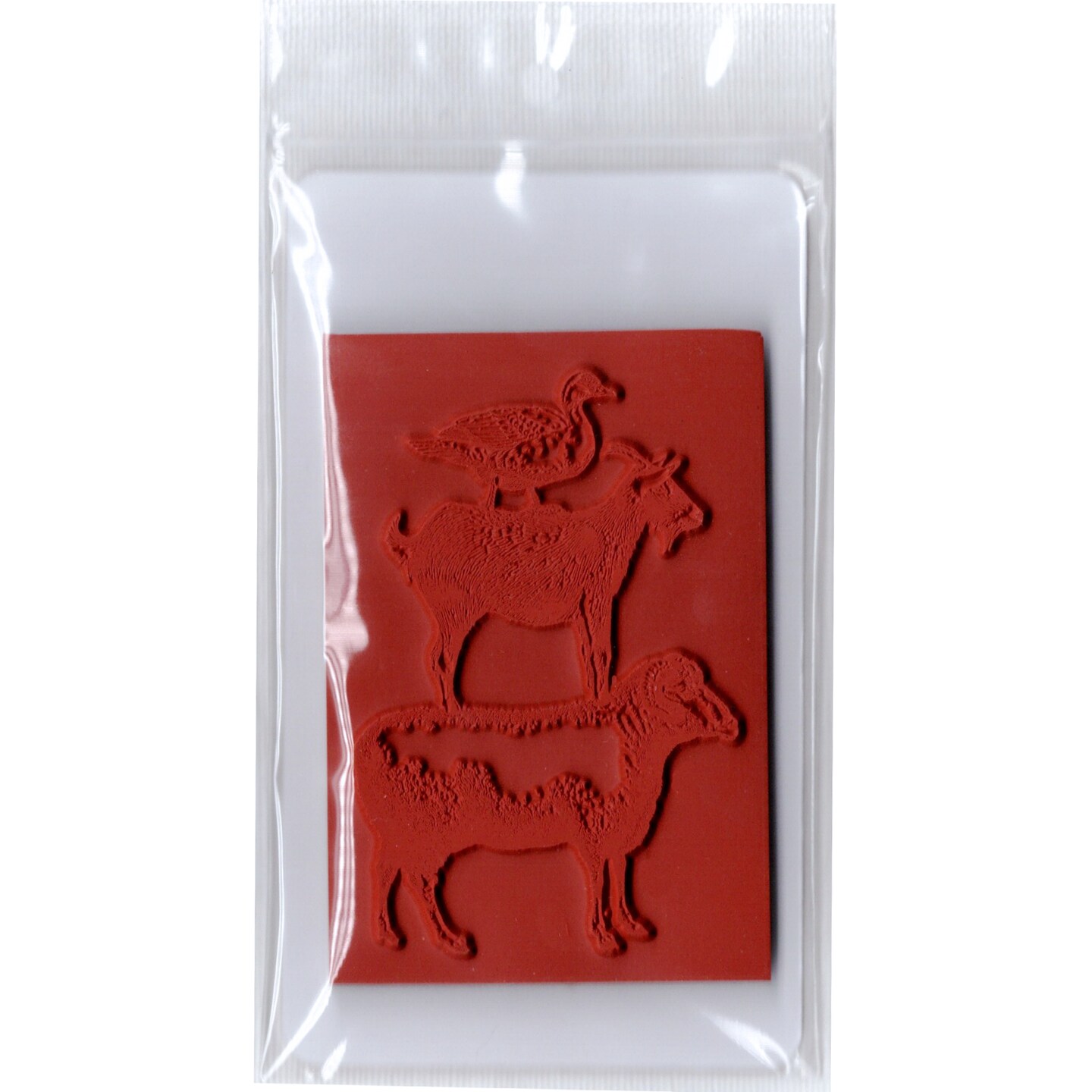 Deep Red Stamps Barn Animal Stack Rubber Cling Stamp 2.1 x 3.2 inches