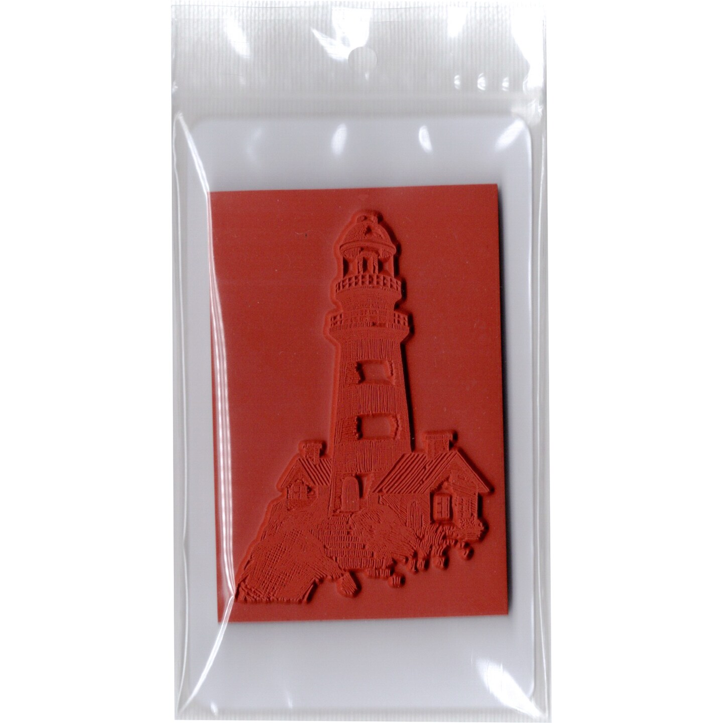 Deep Red Stamps Lighthouse Cottage Rubber Cling Stamp 2.2 x 3.2 inches