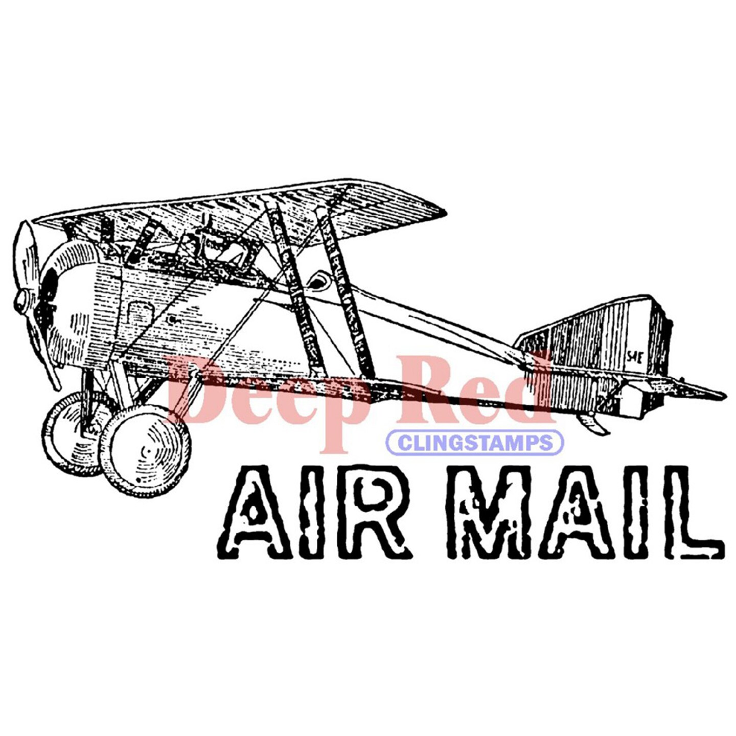 Air Mail Postage Rubber Cling Stamp