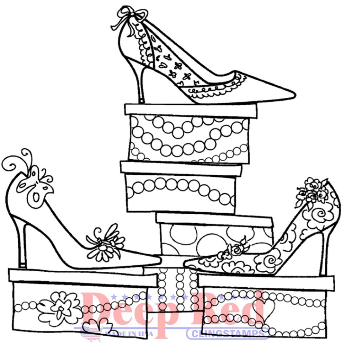Deep Red Stamps Shoe Sale Rubber Cling Stamp 3.1 x 3.1 inches