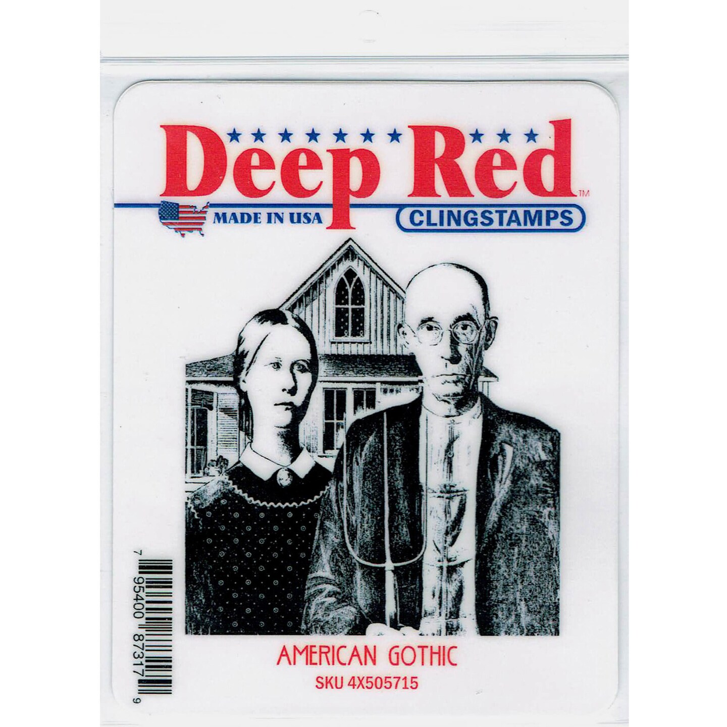 Deep Red Stamps American Gothic Rubber Cling Stamp 3 x 3.1 inches