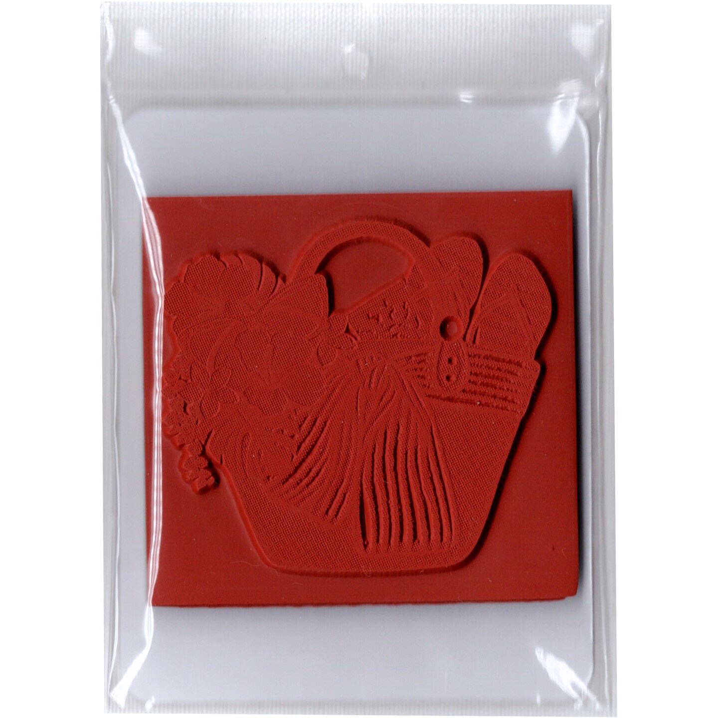 Deep Red Stamps Beach Basket Rubber Cling Stamp 3.2 x 3 inches Cling
