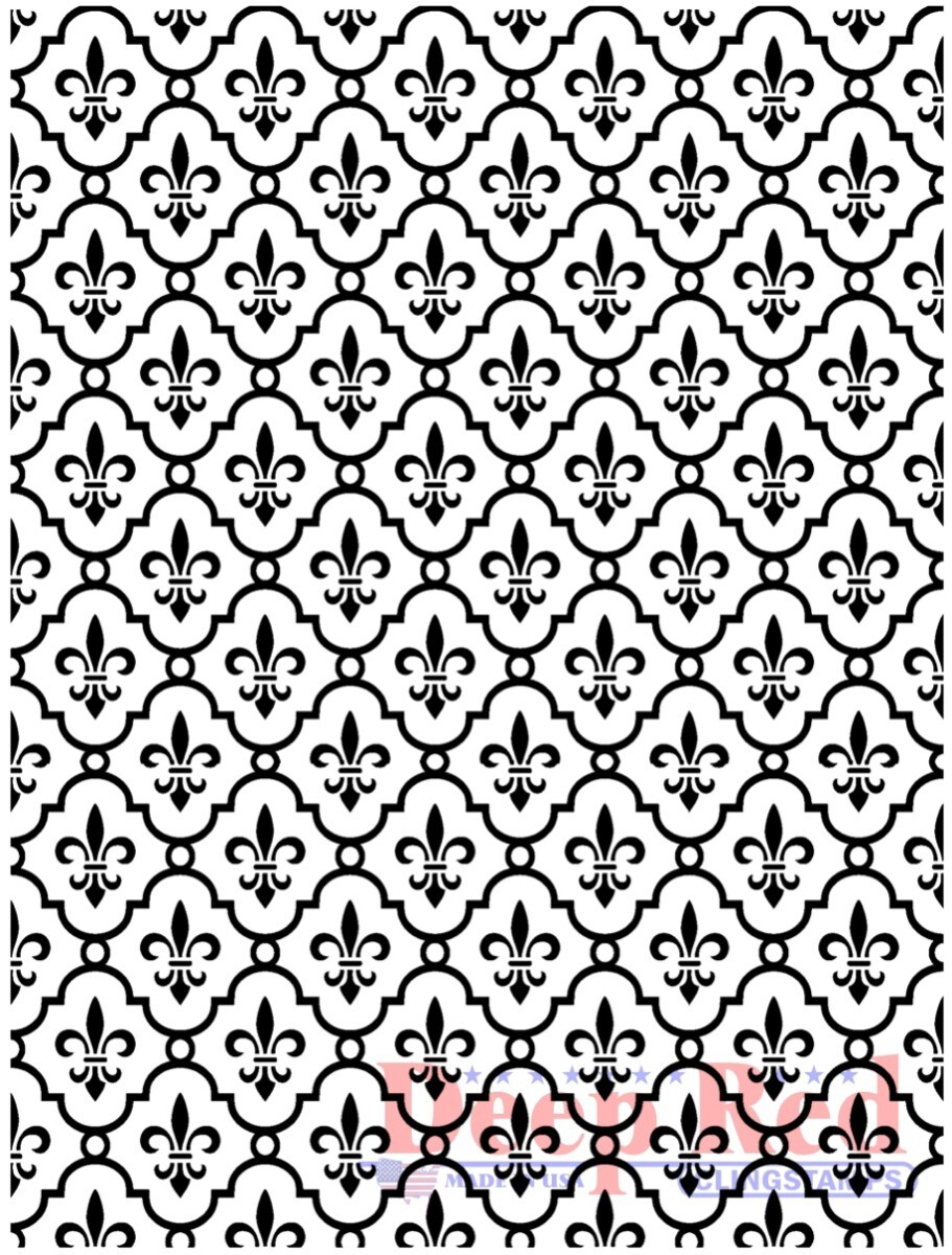 Deep Red Stamps Fleur de lis Background Rubber Cling Stamp 3 x 4 inches