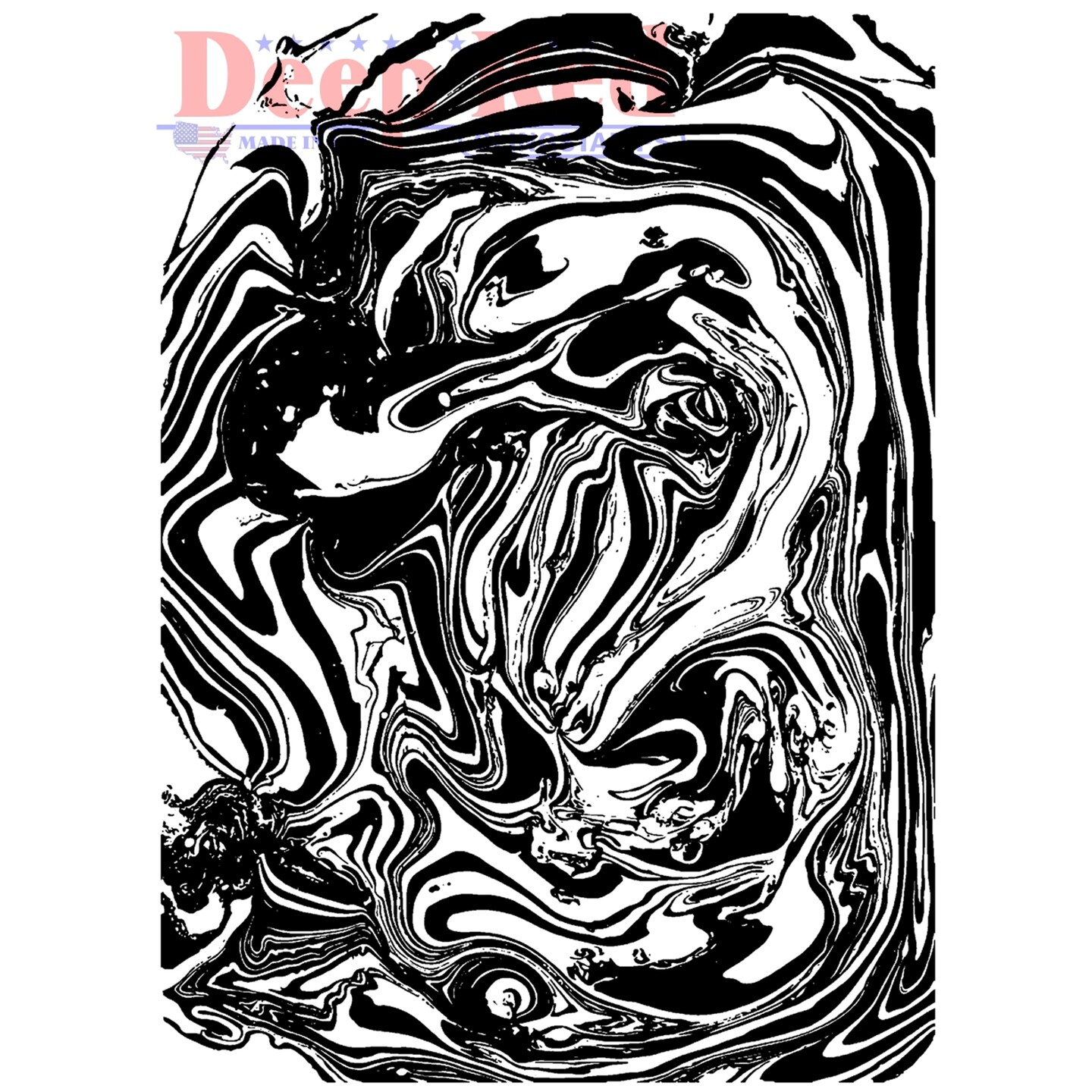 Deep Red Stamps Acrylic Pour Rubber Cling Stamp 2.9 x 4 inches