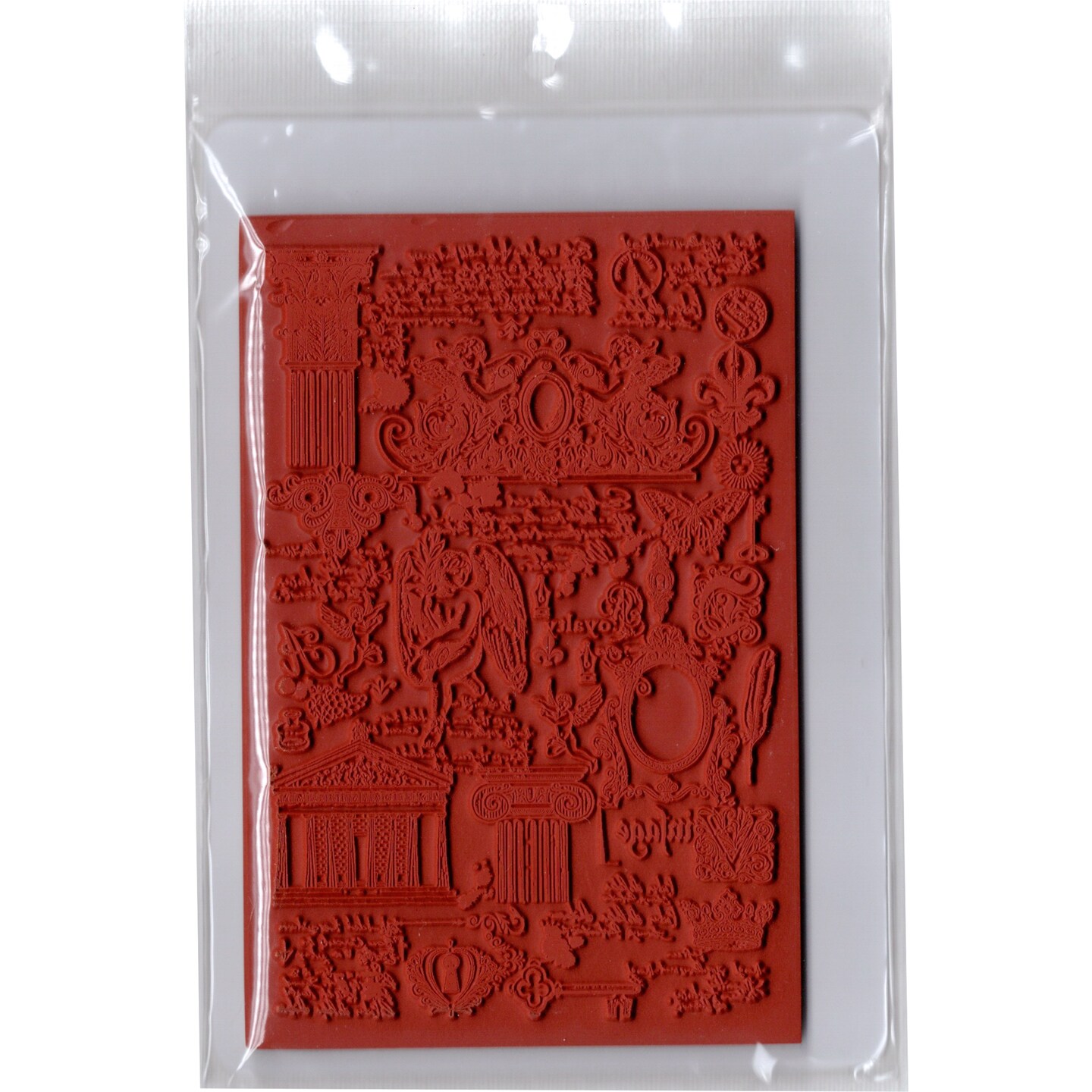 Deep Red Stamps Vintage Elements Background Rubber Cling Stamp 3.75 x 5.75 inches