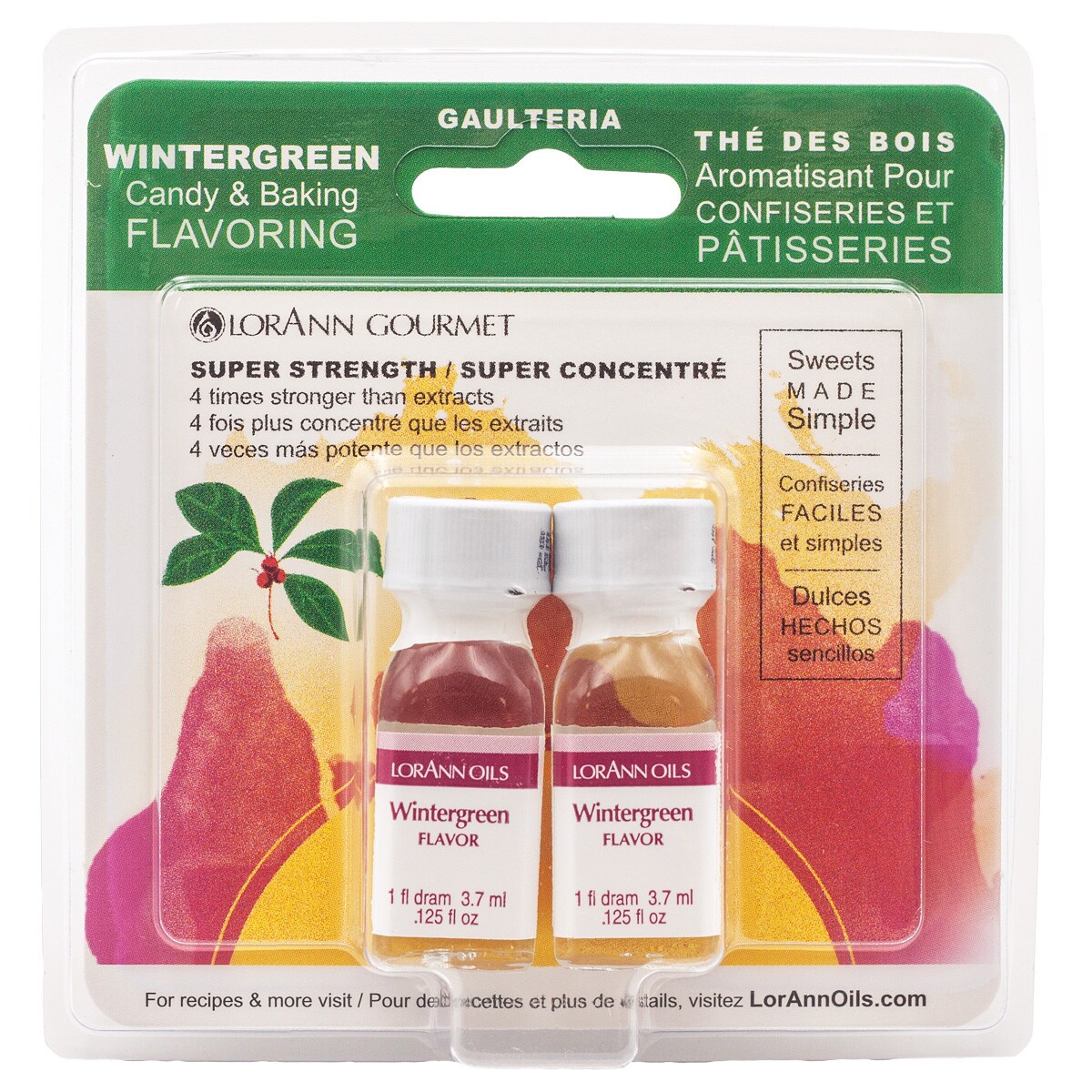 LorAnn Oils Wintergreen Super Strength Flavor, 1 Dram Twin Pack