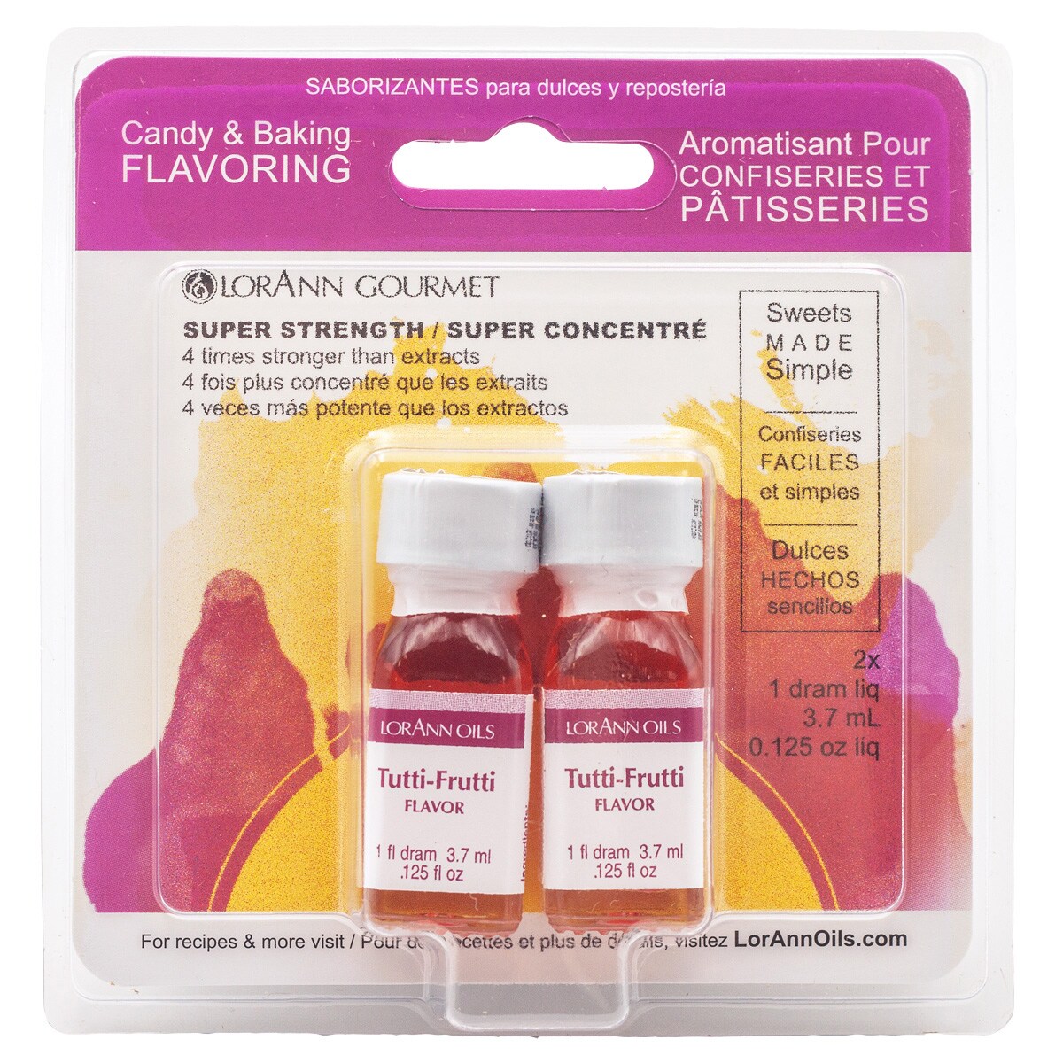 LorAnn Oils Tutti-Frutti Super Strength Flavor, 1 Dram Twin Pack