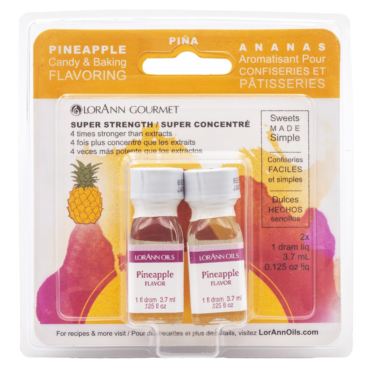 LorAnn Oils Pineapple Super Strength Flavor, 1 Dram Twin Pack
