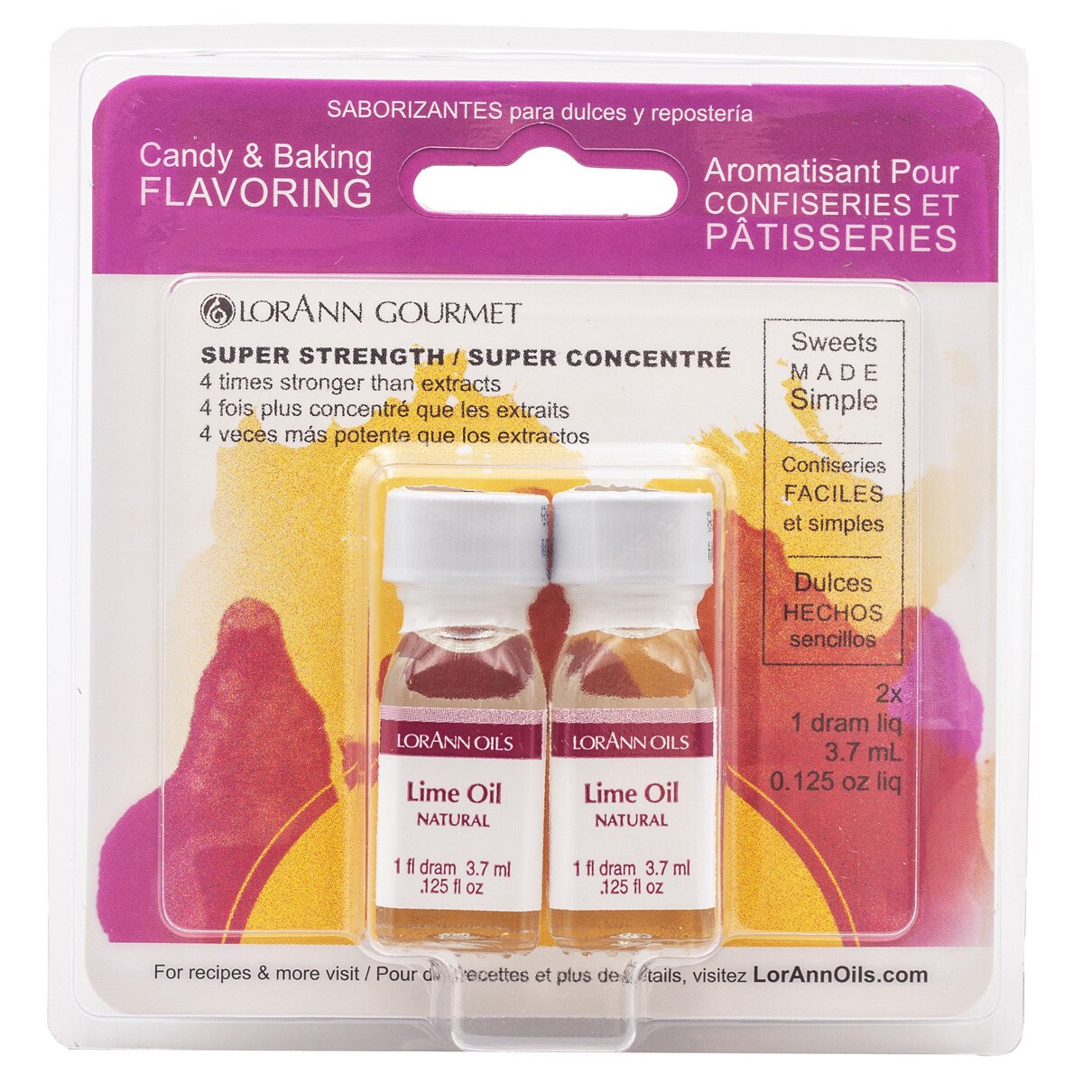 LorAnn Oils Lime Oil Super Strength Flavor, 1 Dram Twin Pack