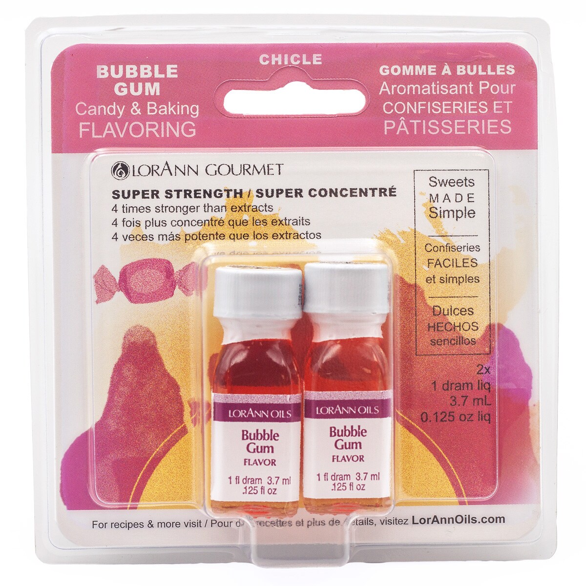 LorAnn Oils Bubble Gum Super Strength Flavor, 1 Dram Twin Pack